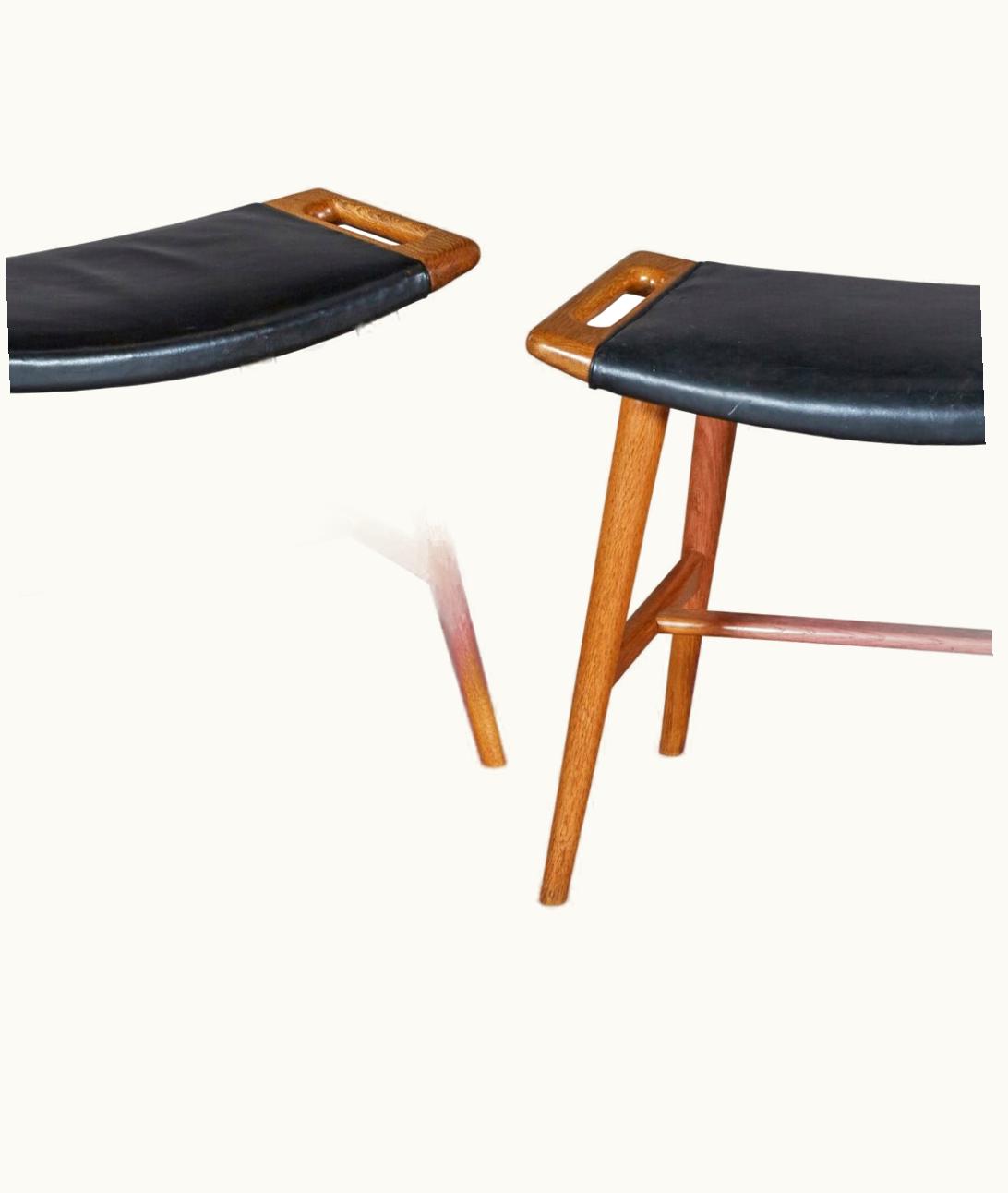 Hans J. Wegner Hans J. Wegner Pair Of AP-30 Piano Stools By Hans Wegner