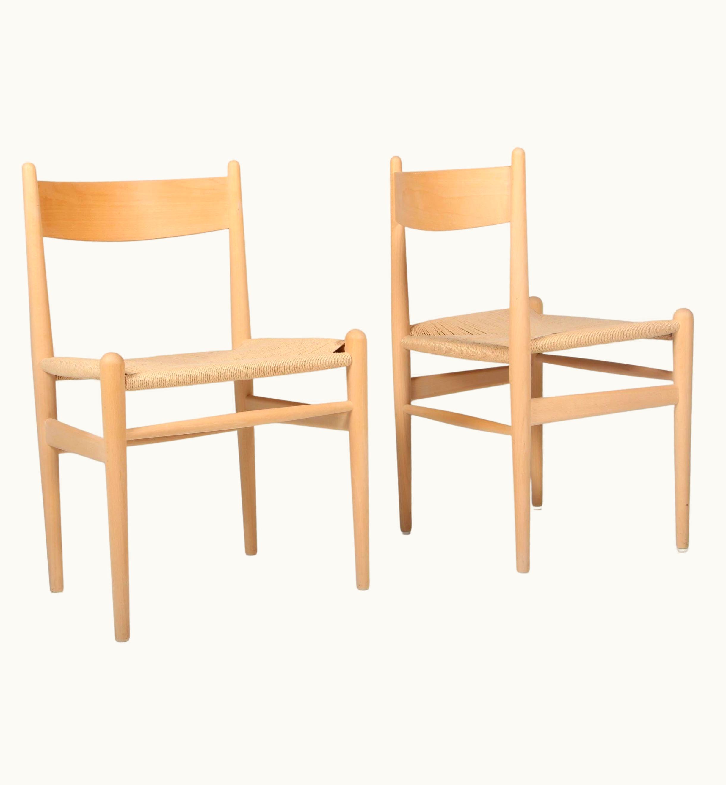 Hans J. Wegner Hans J. Wegner Ch36 Dining Chairs, 1970s, Soap Treated Beech