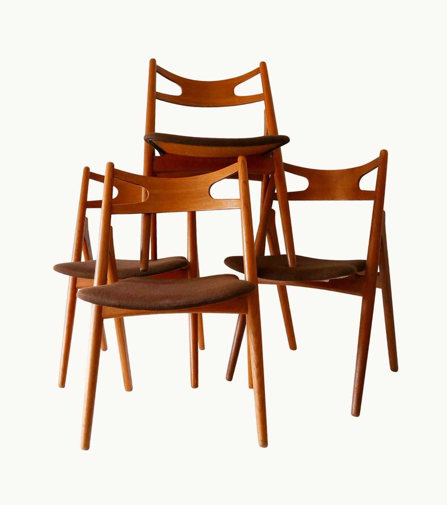 Hans J. Wegner Hans J. Wegner Set Of Four Teak CH-29 Sawbuck Chairs By Hans J. Wegner For Carl Hansen & Søn