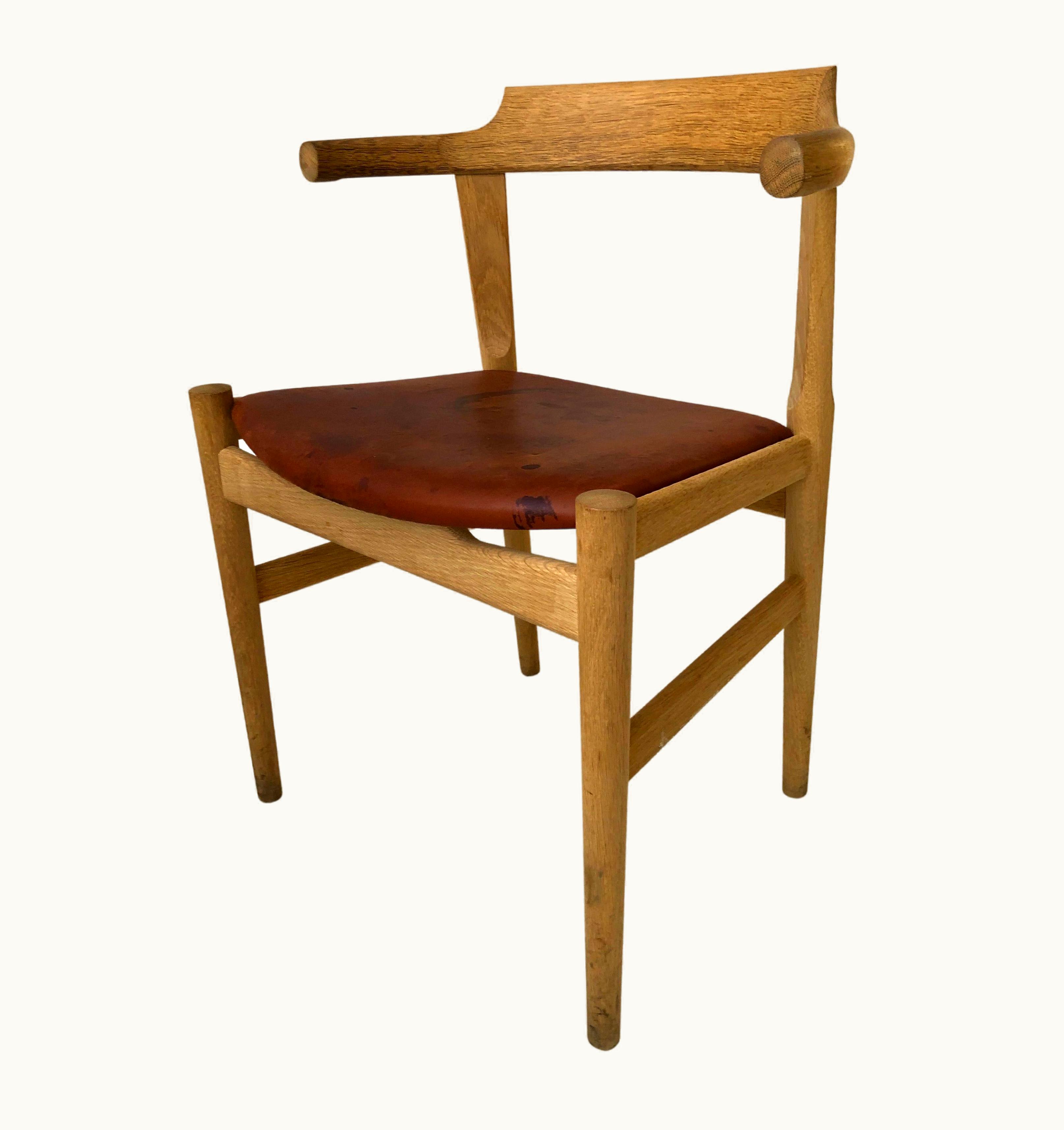 Hans J. Wegner Hans J. Wegner PP 68 Final Chair By Hans Wegner, With Leather Seat