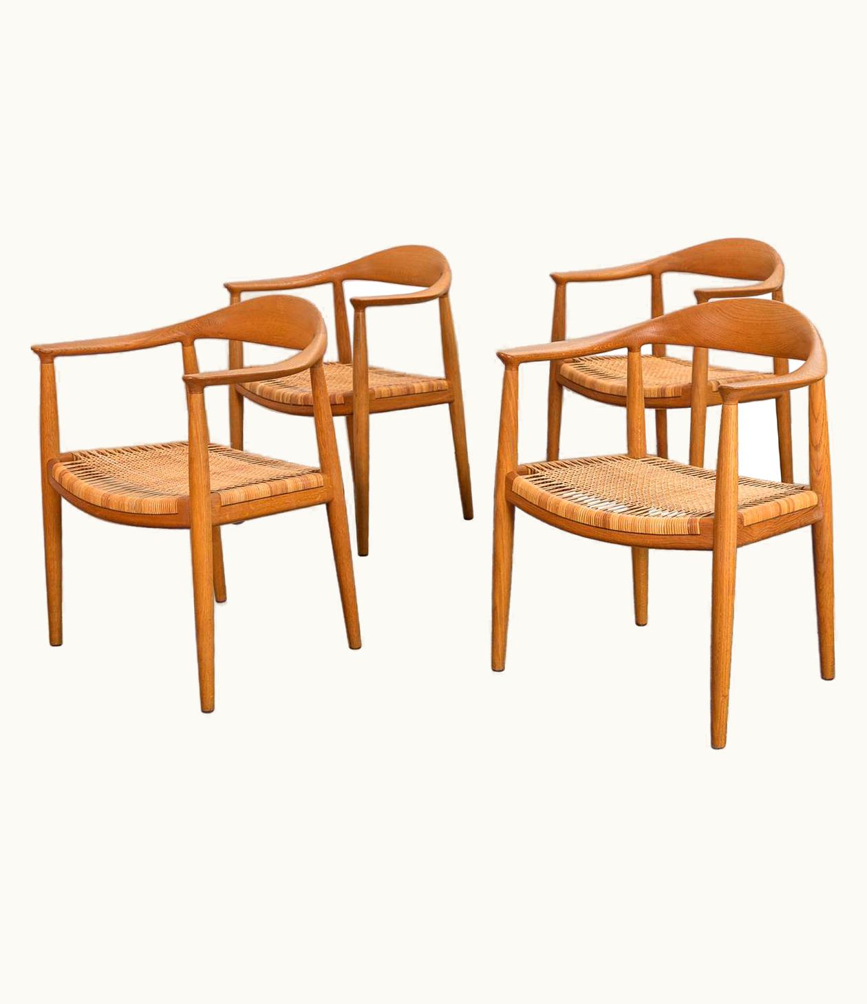 Hans J. Wegner Hans J. Wegner Cane Round Dining Chairs