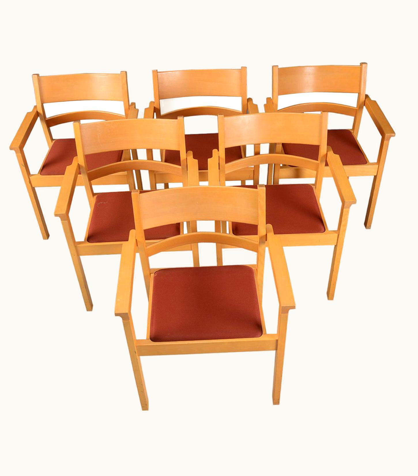 Hans J. Wegner Hans J. Wegner Set Of Six Refinished Hans J. Wegner Armchairs In Beech, Choice Of Upholstery