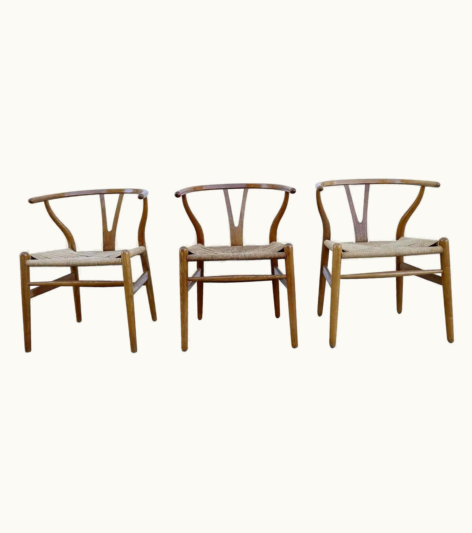 Hans J. Wegner Hans J. Wegner 20th Century Danish Set Of Three Carl Hansen & Søn Y Chairs By Hans J. Wegner