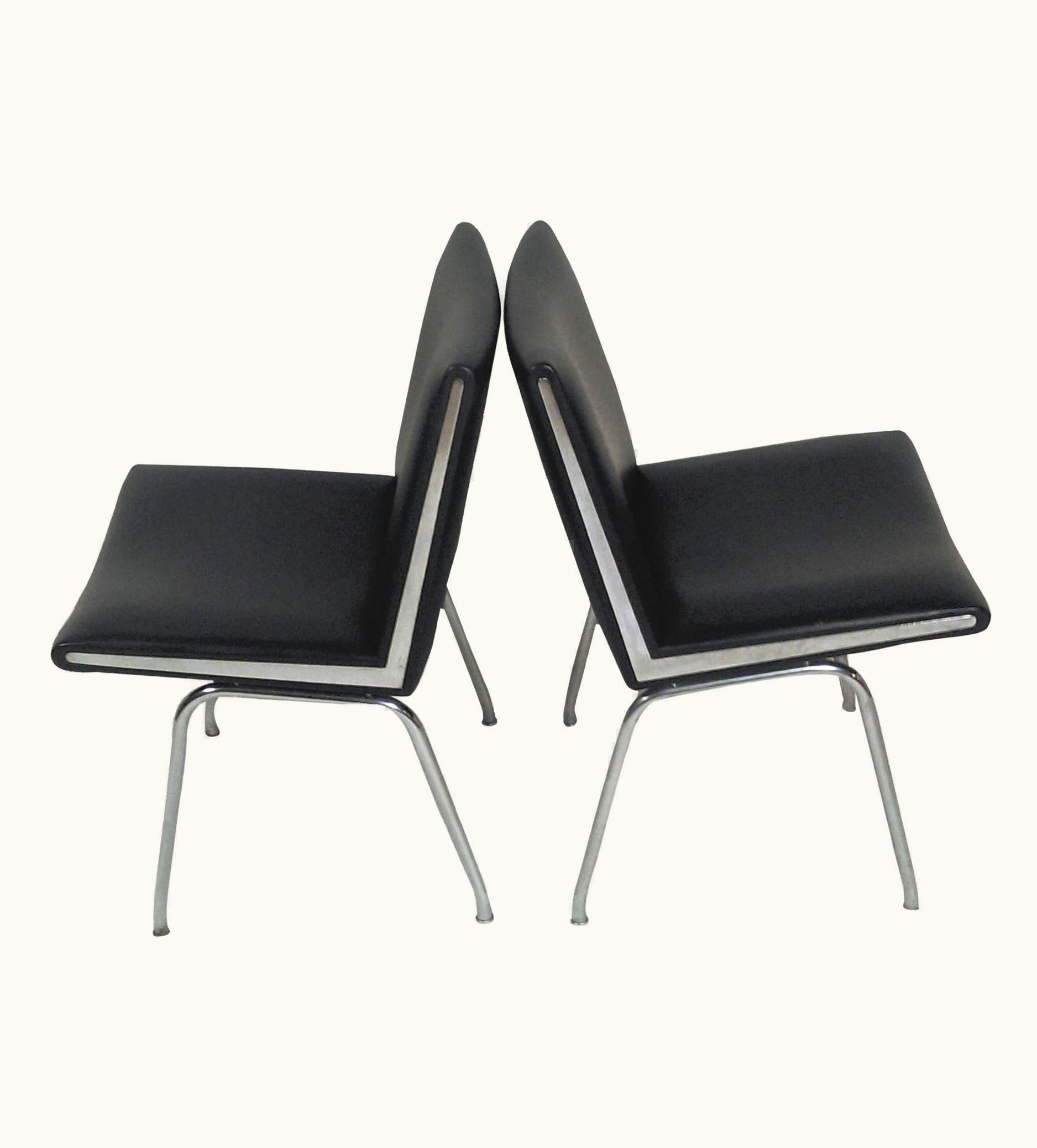 Hans J. Wegner Hans J. Wegner 1960s Hans J. Wegner Set Of Two Airport Lounge Chairs In Black By A.P. Stolen