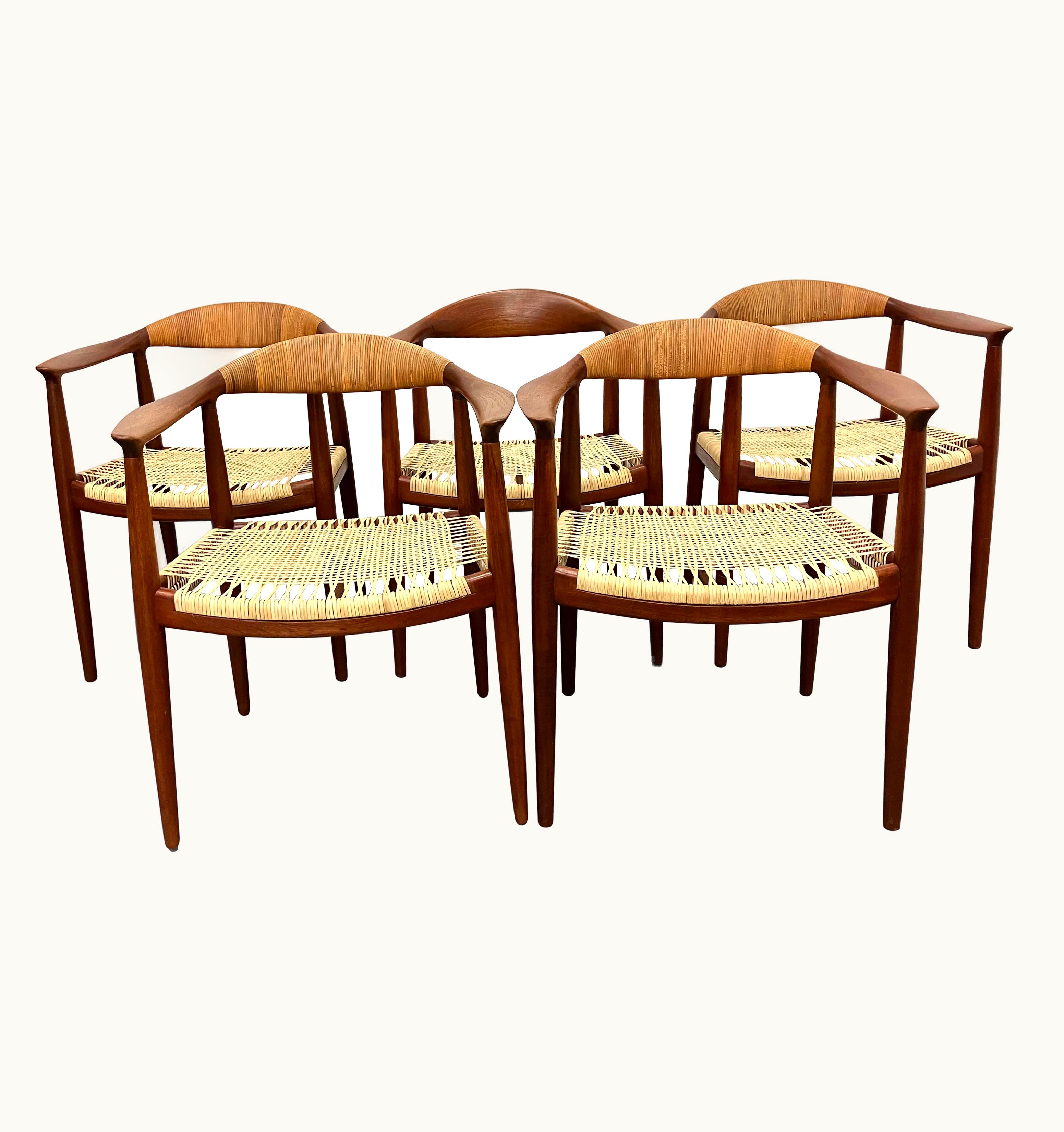 Hans J. Wegner Hans J. Wegner Set Of 5 Early Hans Wegner Round Chairs