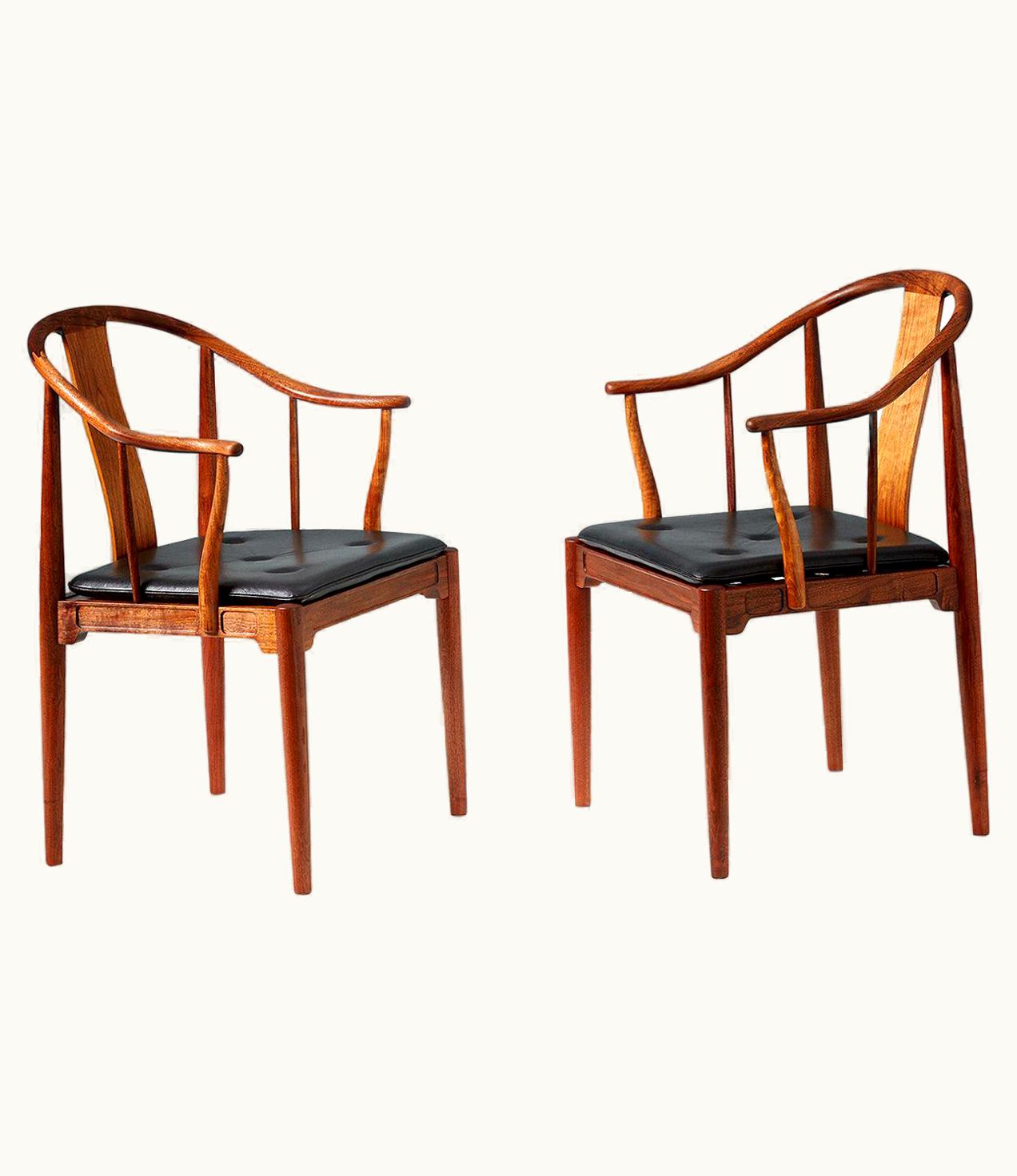 Hans J. Wegner Hans J. Wegner Pair Of Hans Wegner Walnut China Chairs