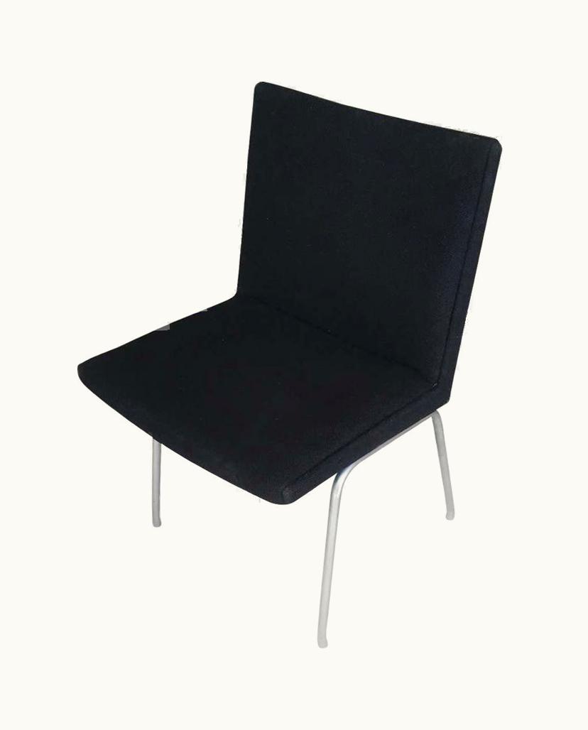Hans J. Wegner Hans J. Wegner 1960s Danish Hans J. Wegner Airport Chair Reupholstered In Black Fabric