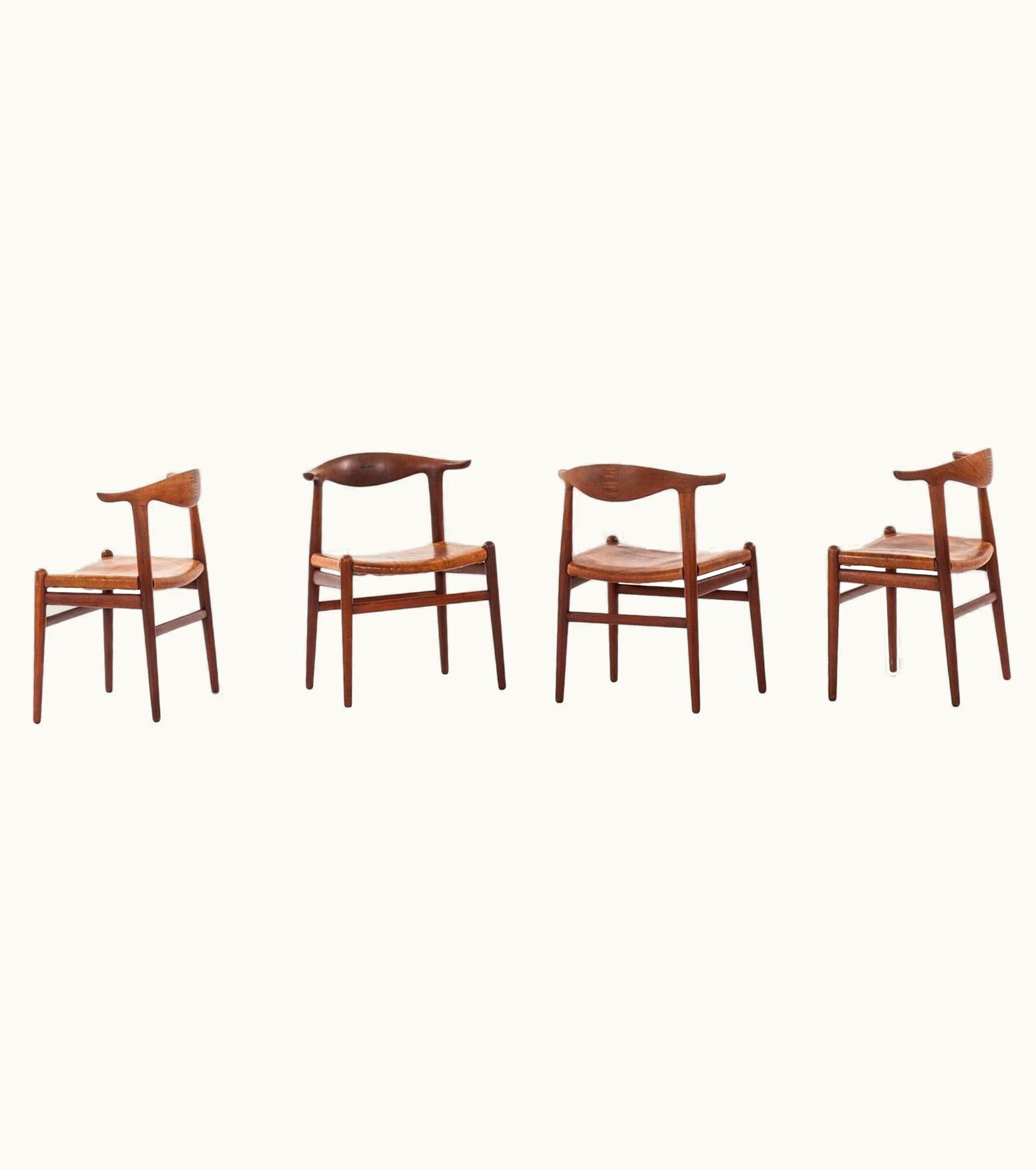 Hans J. Wegner Hans J. Wegner Cowhorn Armchairs Model JH-505 By Cabinetmaker Johannes Hansen