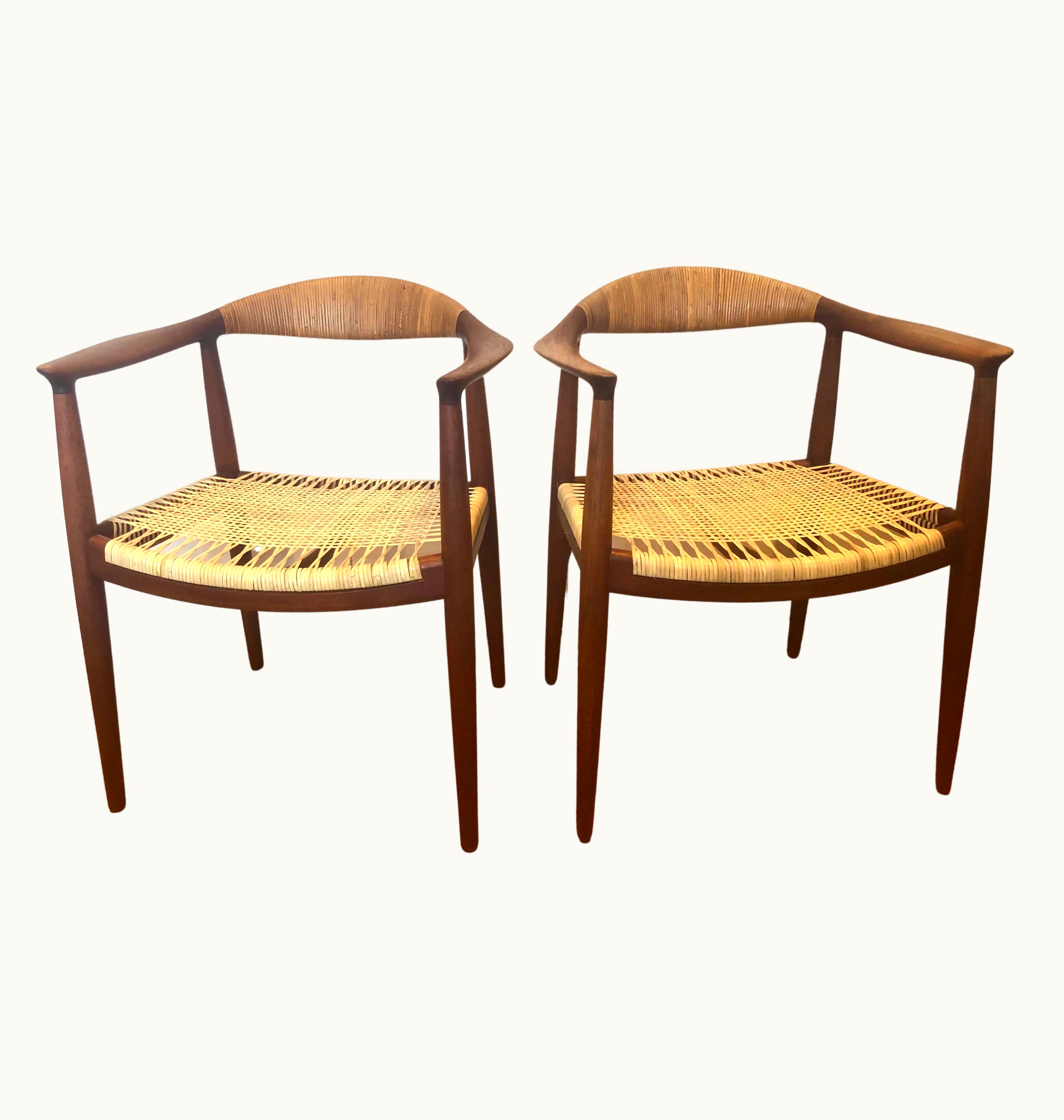 Hans J. Wegner Hans J. Wegner Pair Early Hans Wegner Round Chairs