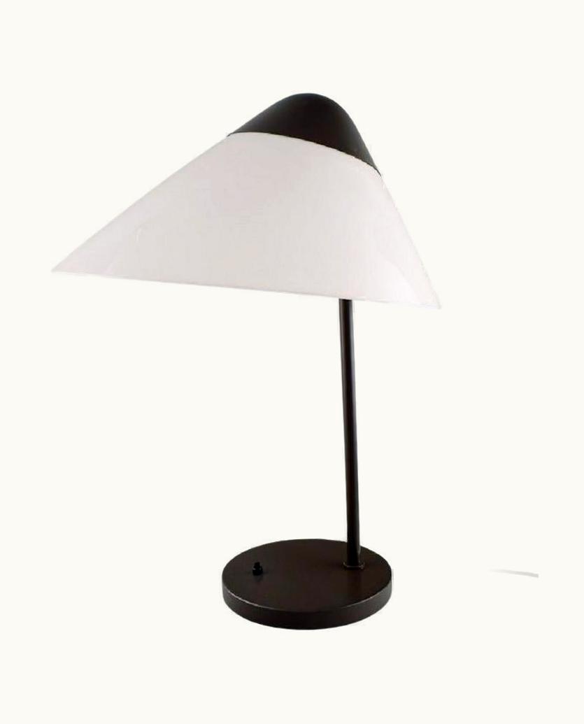 Hans J. Wegner Hans J. Wegner, Opala Table Lamp In Lacquered Aluminium And Opal Glass