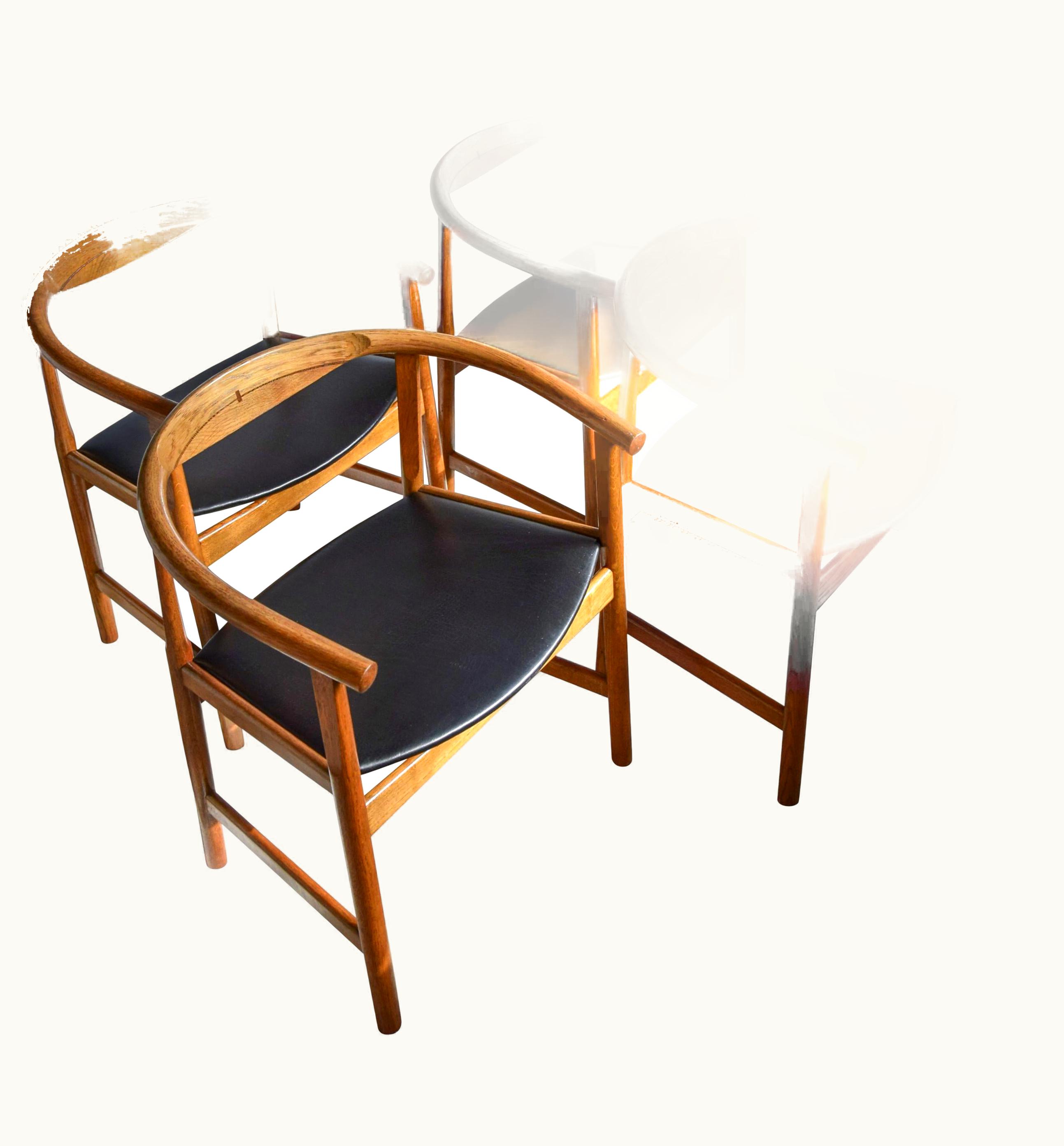 Hans J. Wegner Hans J. Wegner Four Mid-Century Modern Hans Wegner PP 203 Oak And Wenge Chairs