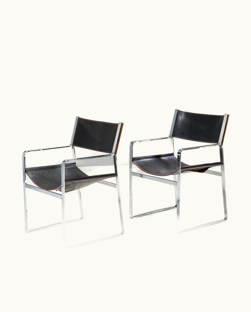 Hans J. Wegner Hans J. Wegner For Johannes Hansen JH-813 Black Leather Armchairs, Set Of 2