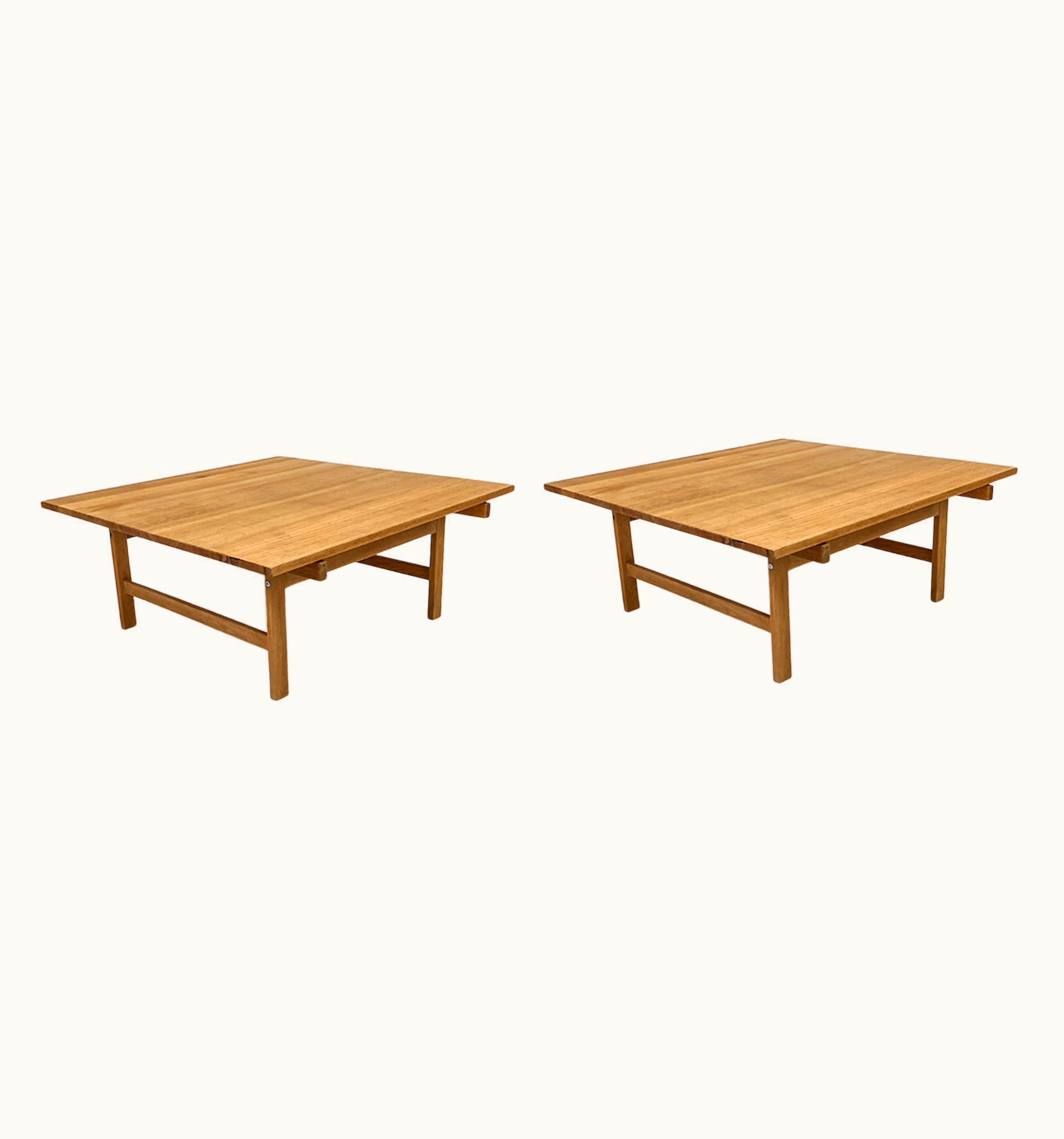 Hans J. Wegner Hans J. Wegner Pair Of Hans J. Wegner For Andreas Tuck Oak Coffee Tables