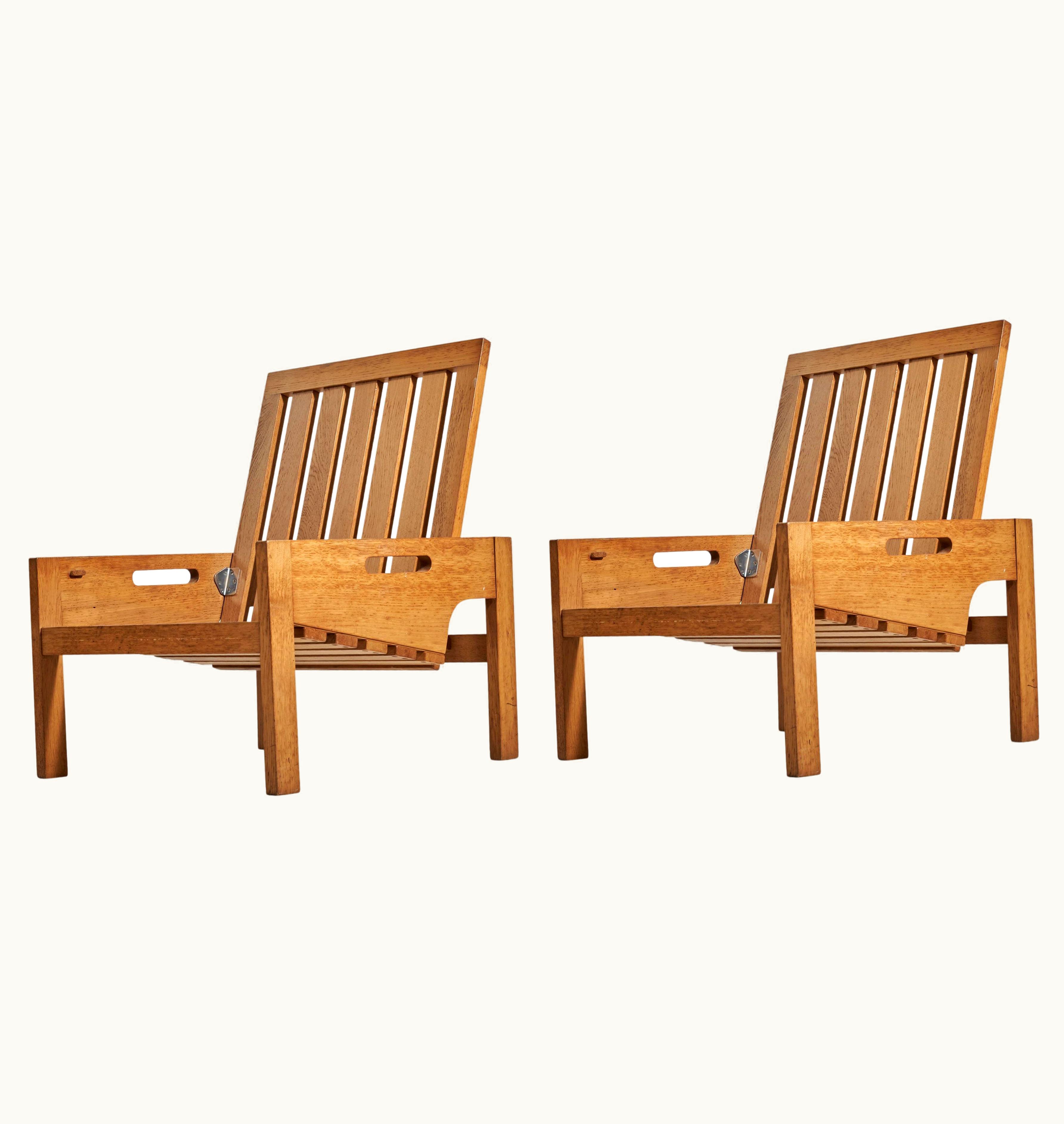 Hans J. Wegner Hans J. Wegner, Lounge Chairs Or Stools, Solid Oak, GETAMA, Denmark, 1960s