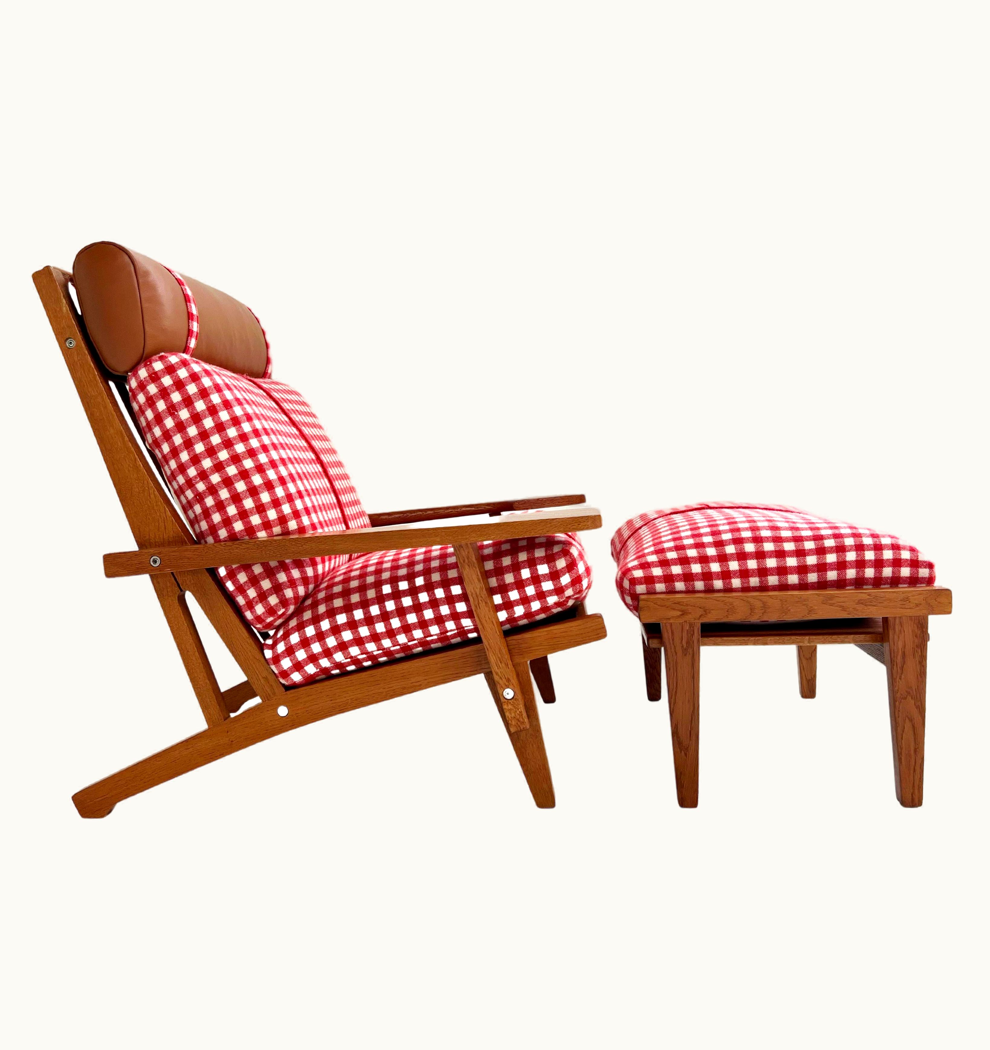 Hans J. Wegner Hans J. Wegner Forsyth Vintage GE 375 Paddle Chair And Ottoman With Custom Cashmere Cushions