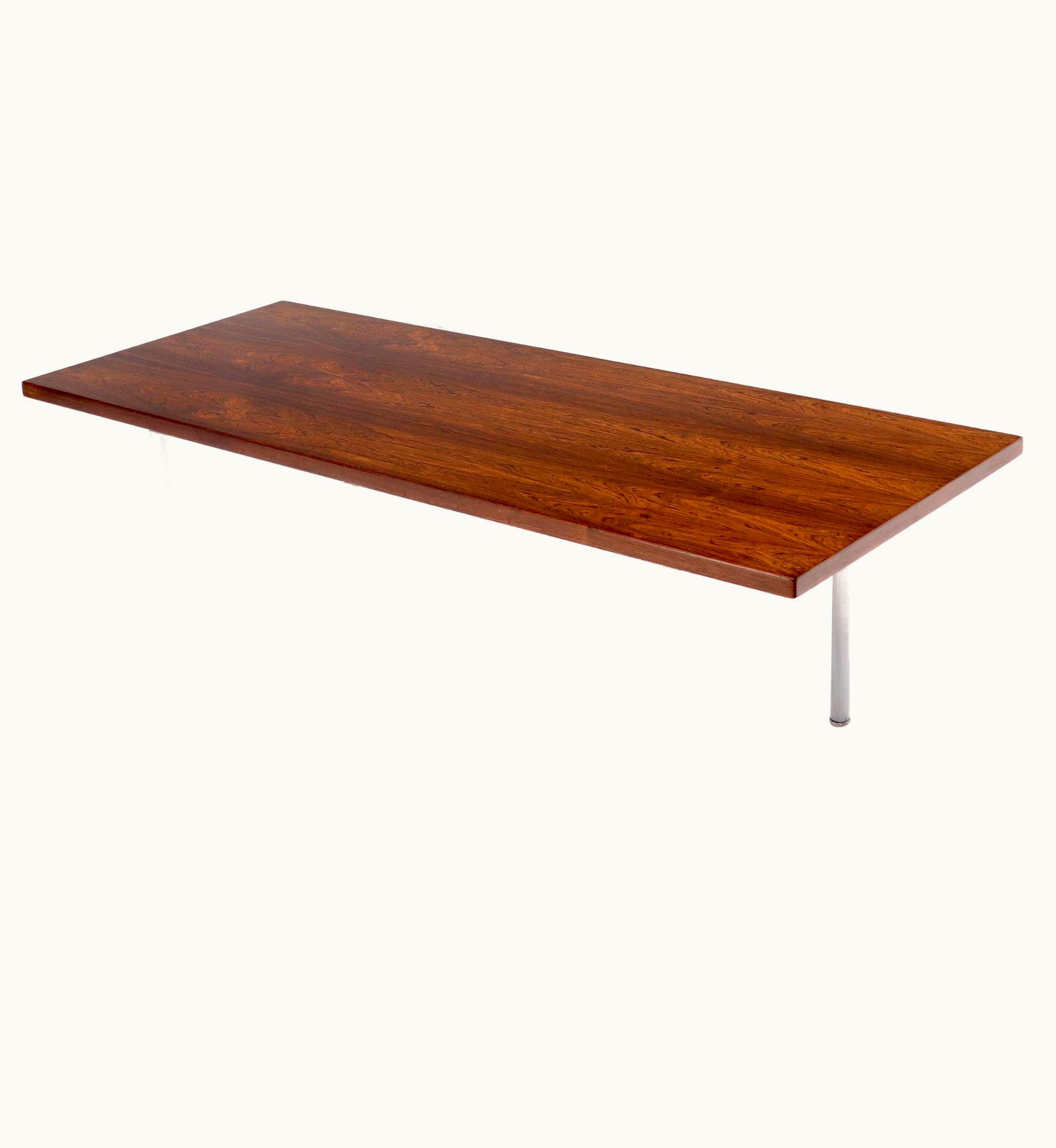 Hans J. Wegner Hans J. Wegner Signed Rosewood Coffee Table On Chrome Cylinder Legs