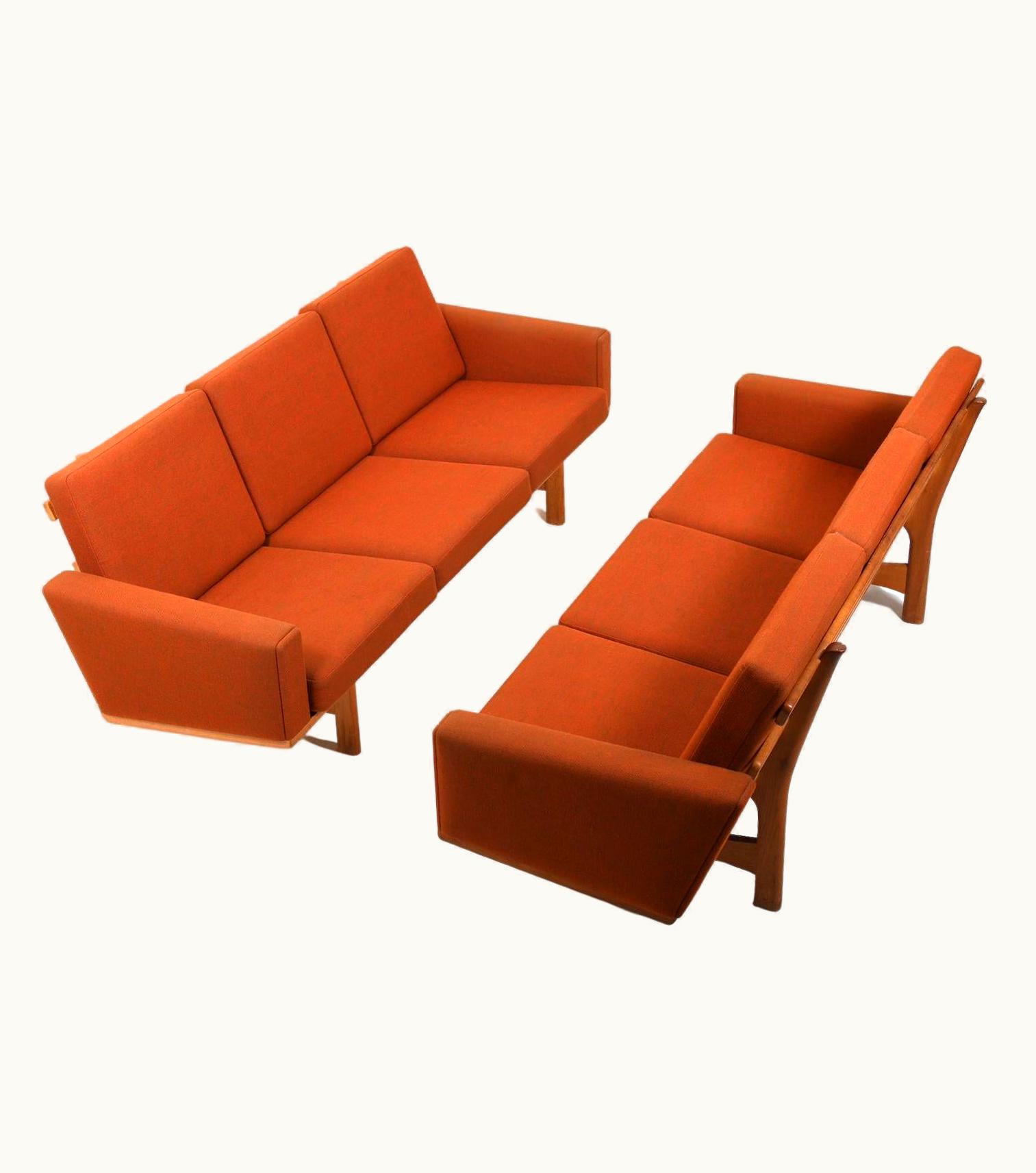 Hans J. Wegner Hans J. Wegner Pair Of GE-236/3 Sofas In Oak By Hans J. Wegner