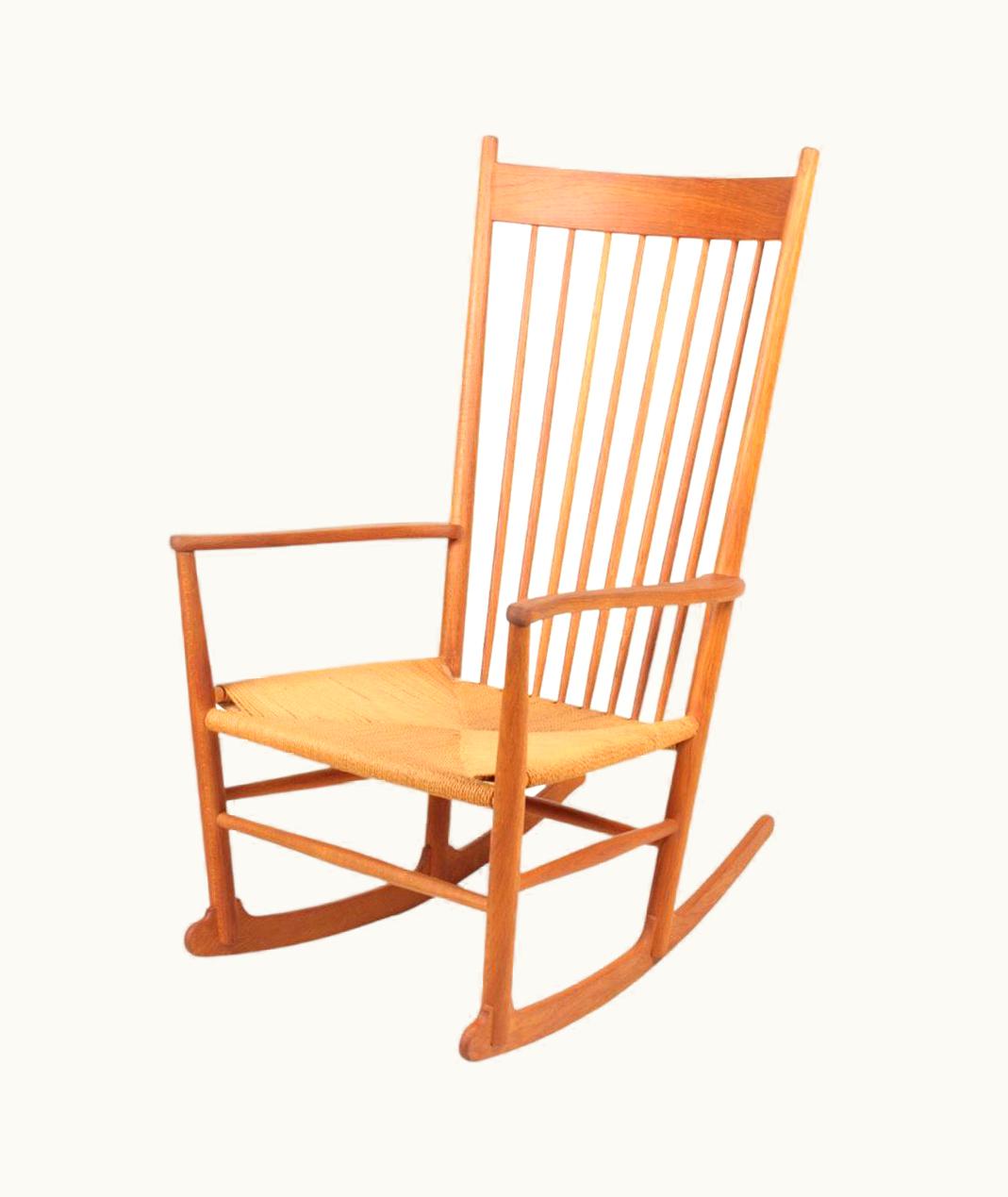 Hans J. Wegner Hans J. Wegner Midcentury Scandinavian Rocking Chair In Oak By Hans Wegner, 1950s