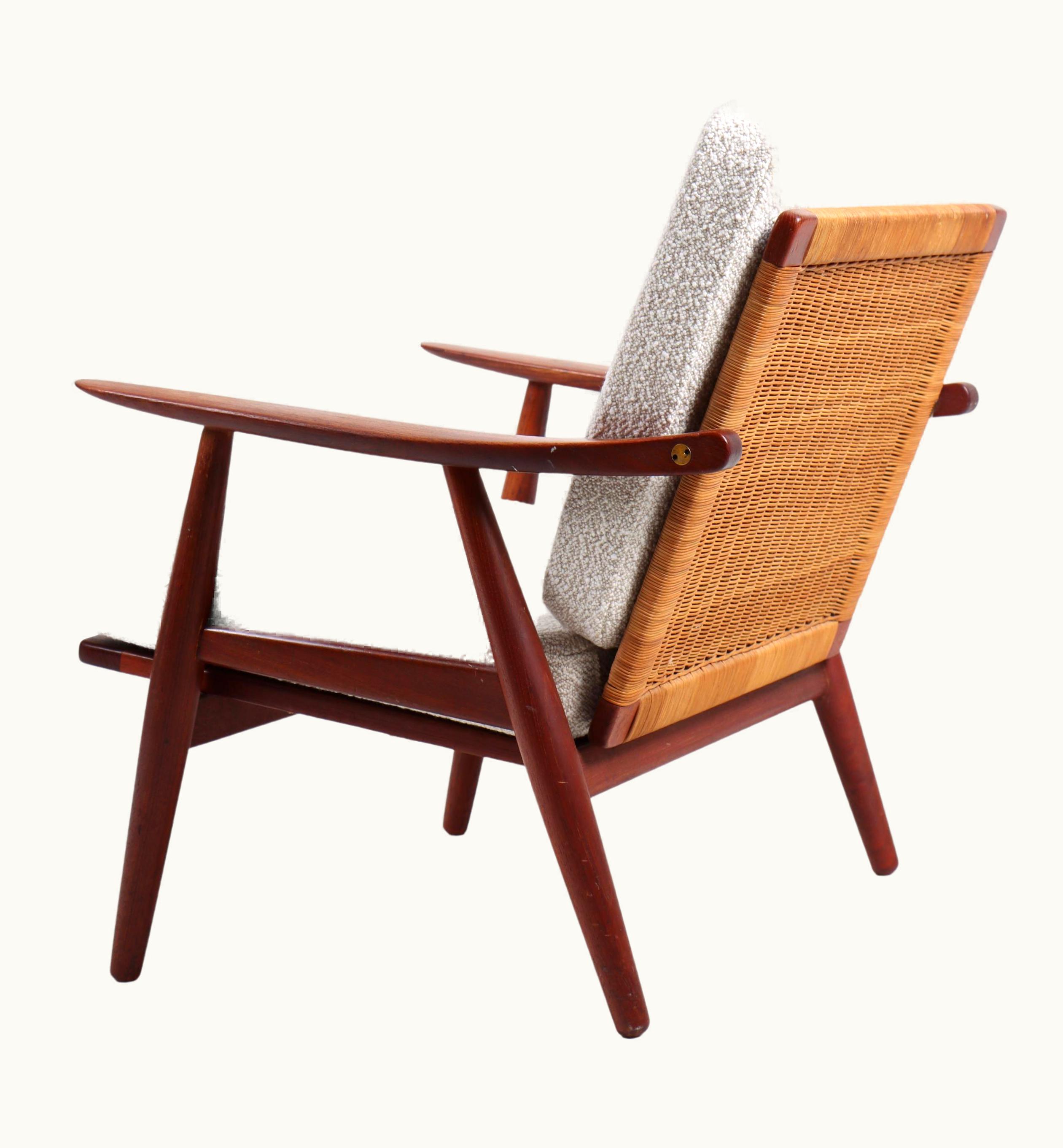 Hans J. Wegner Hans J. Wegner Danish Modern Lounge Chair In Teak And Cane By Hans Wegner By GETAMA, 1950
