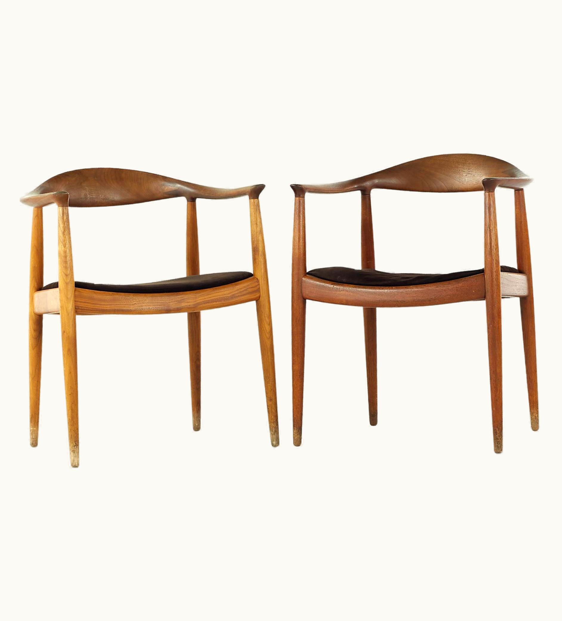 Hans J. Wegner Hans J. Wegner For Johannes Hansen Midcentury Teak The Chair, Pair