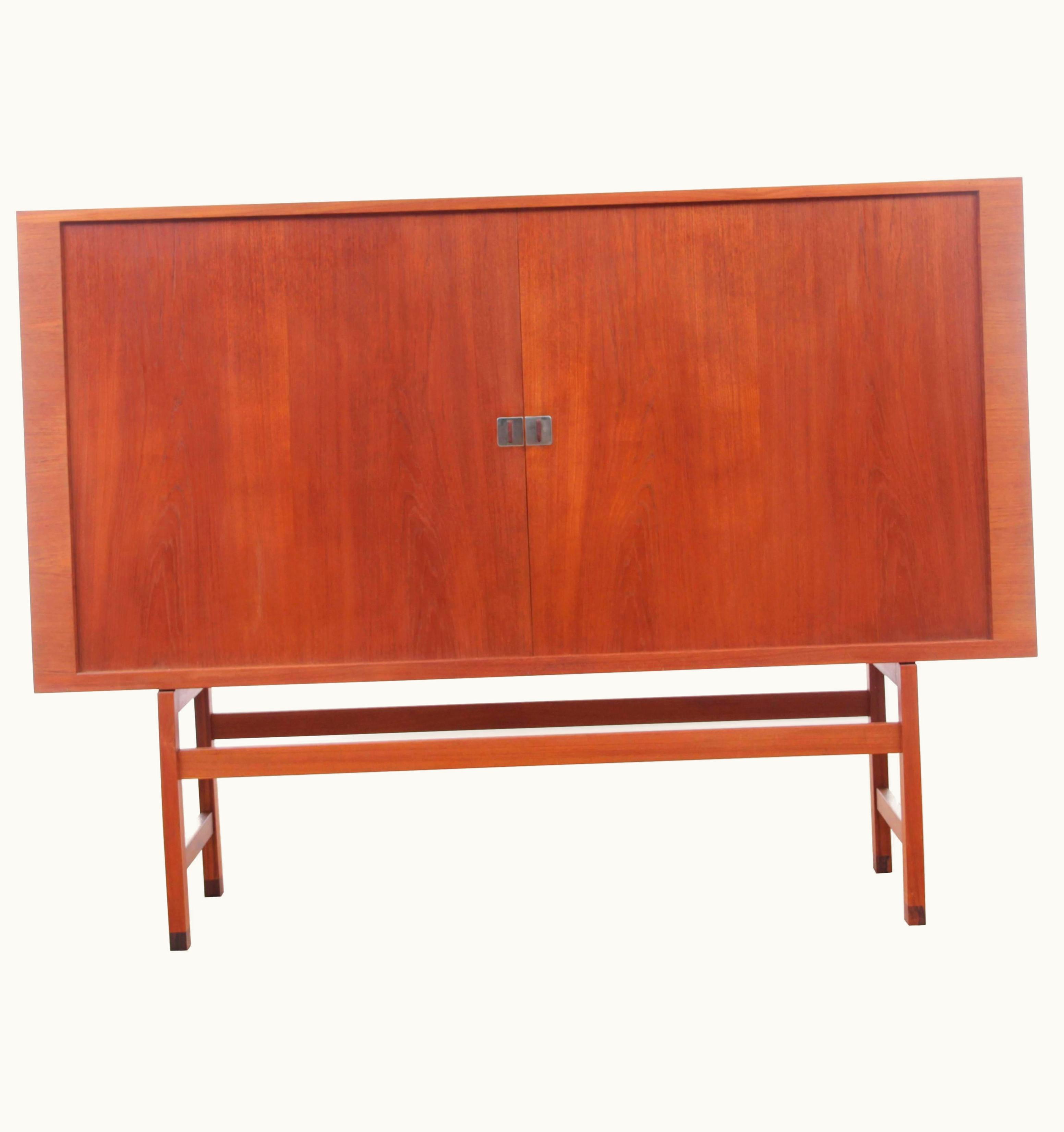 Hans J. Wegner Hans J. Wegner Mid-Century Modern Scandinavian High Cabinet In Teak Model President By Hans We