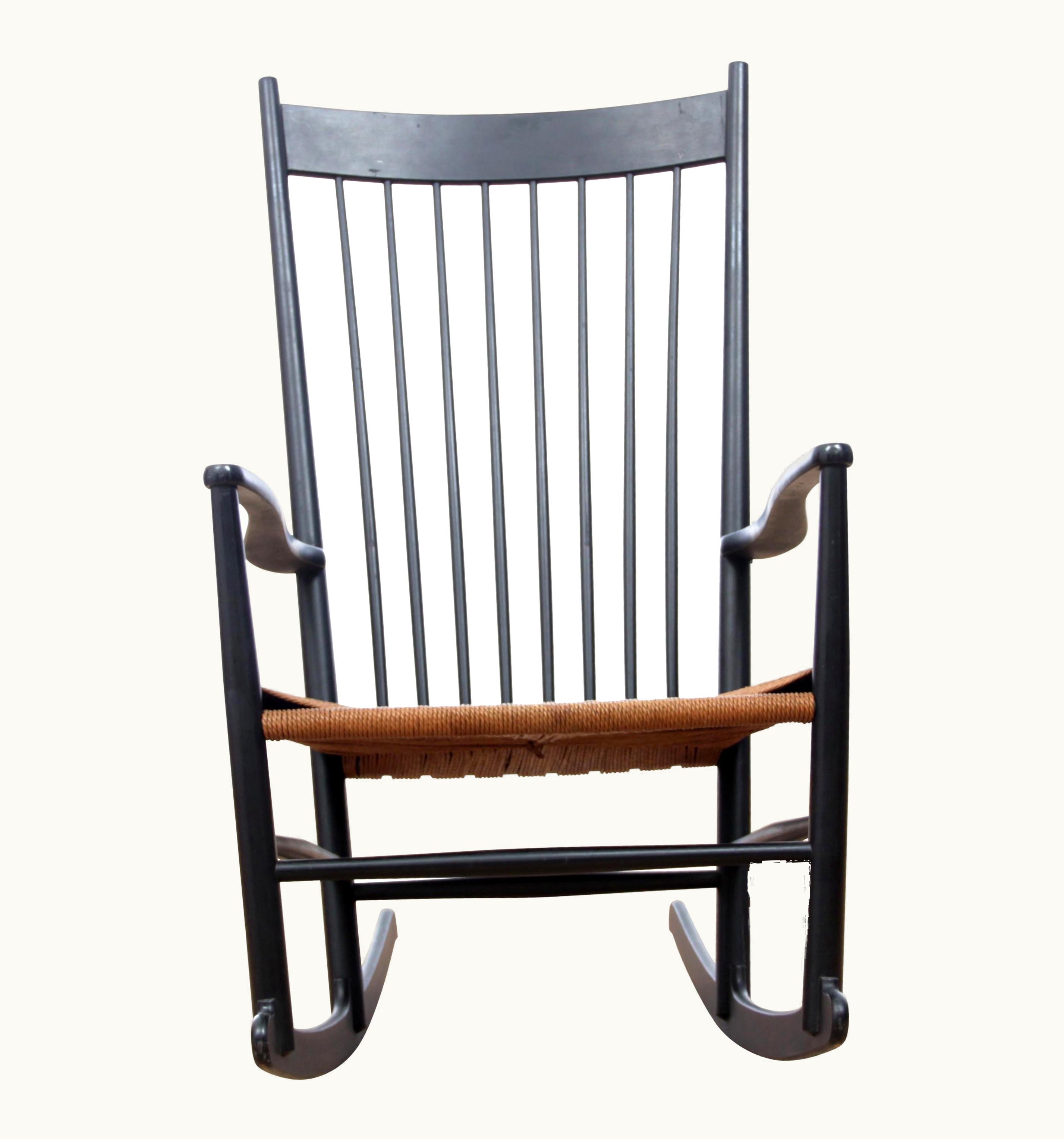 Hans J. Wegner Hans J. Wegner Mid-Century Modern Scandinavian Rocking Chair Model J16 By Hans Wegner For Fred