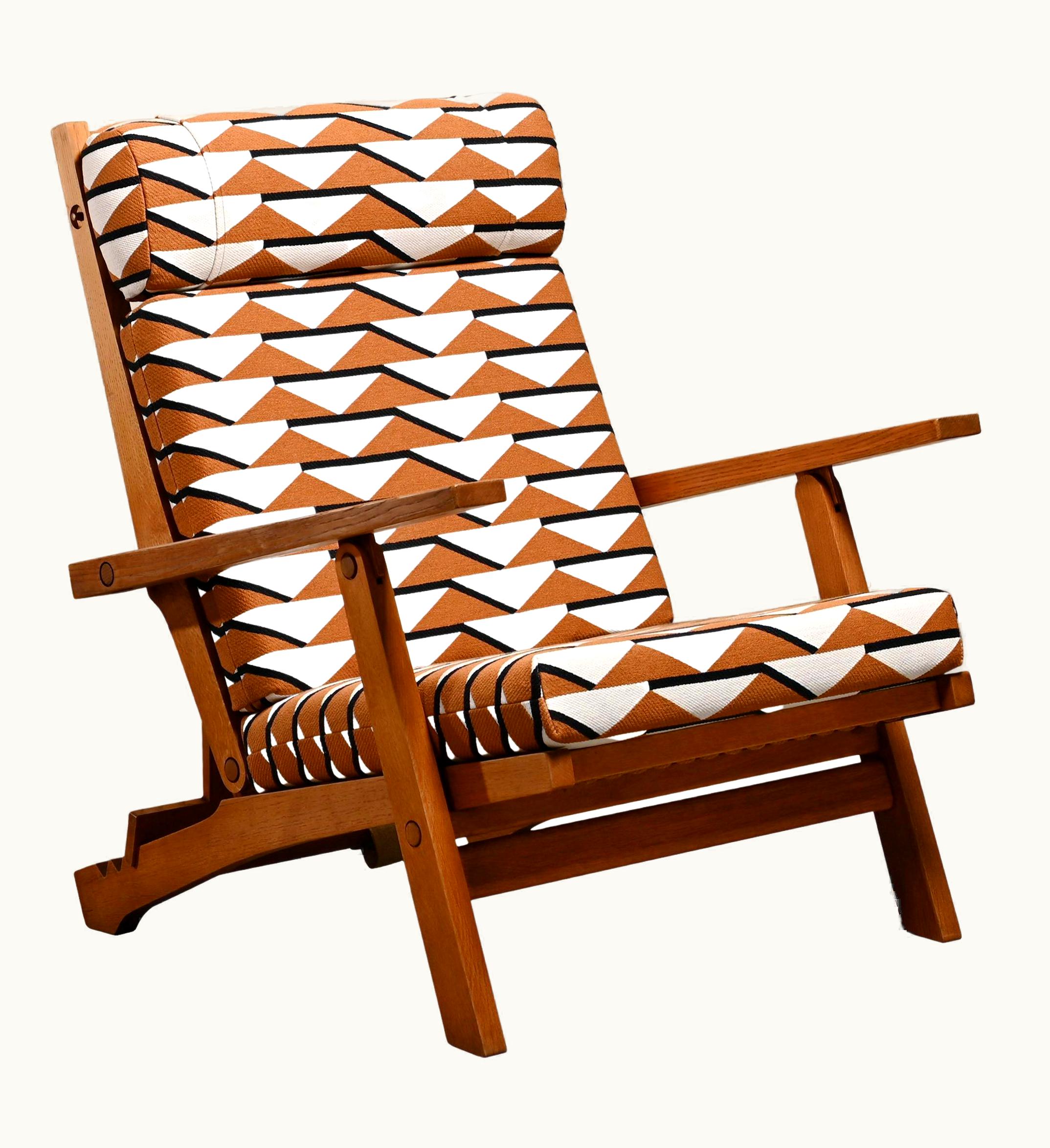Hans J. Wegner Hans J. Wegner Lounge Chair AP 72 In Oak And Pierre Frey Fabric For AP Stolen