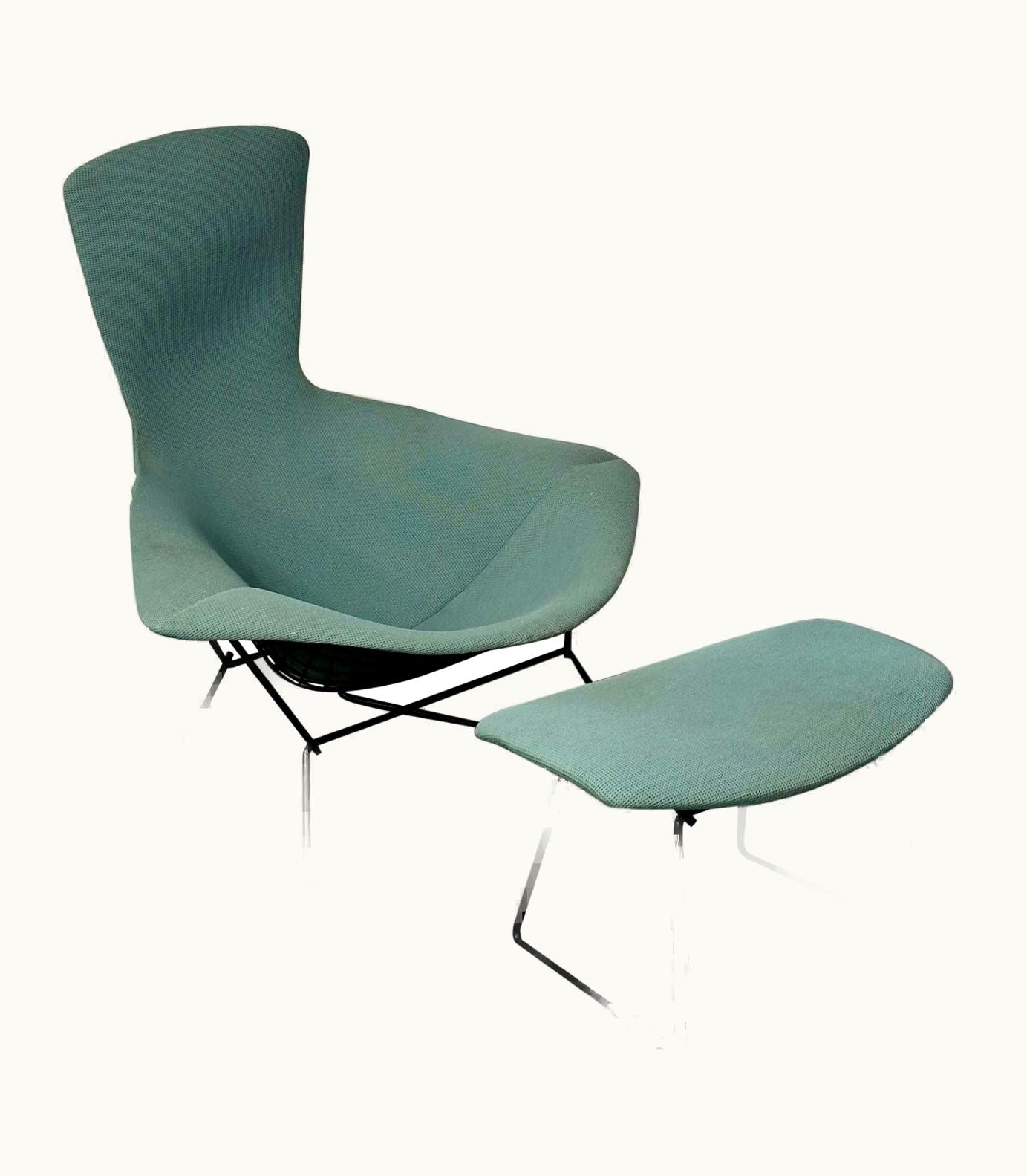 Knoll;Harry Bertoia Knoll;Harry Bertoia Vintage Harry Bertoia For Knoll Bird Lounge Chair With Ottoman, Labeled, 1960s