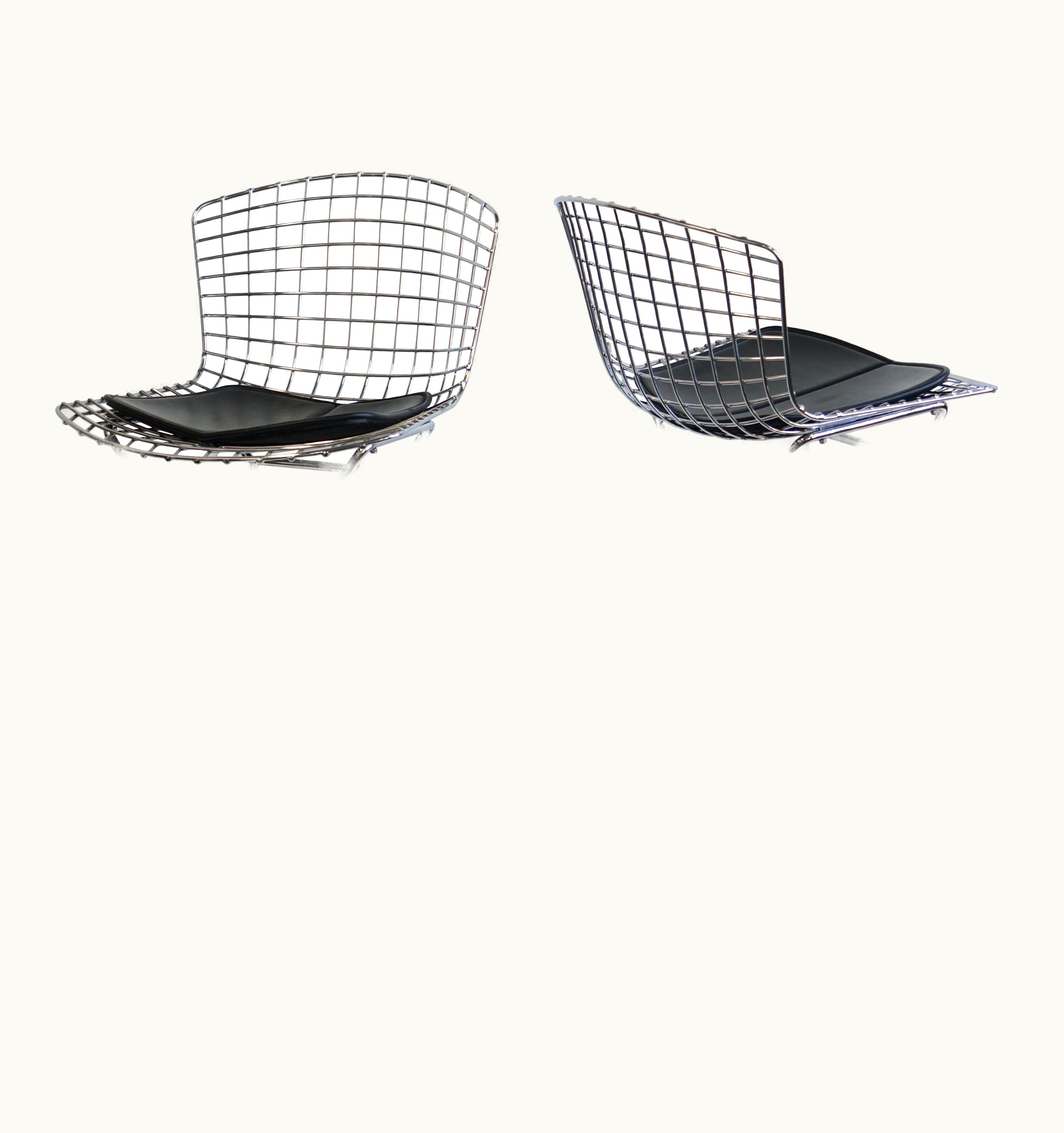 Harry Bertoia Harry Bertoia A Pair Of Harry Bertoia Bar Stools For Knoll, Set Of 2 With Black Pads