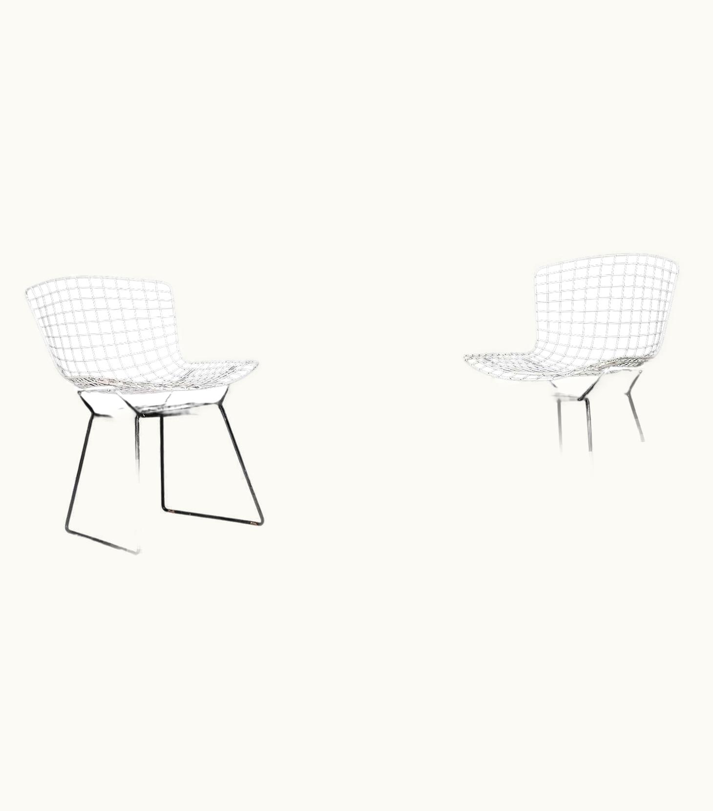 Harry Bertoia Harry Bertoia Pair Of Midcentury White Knoll Bertoia Side Chairs, 1950s