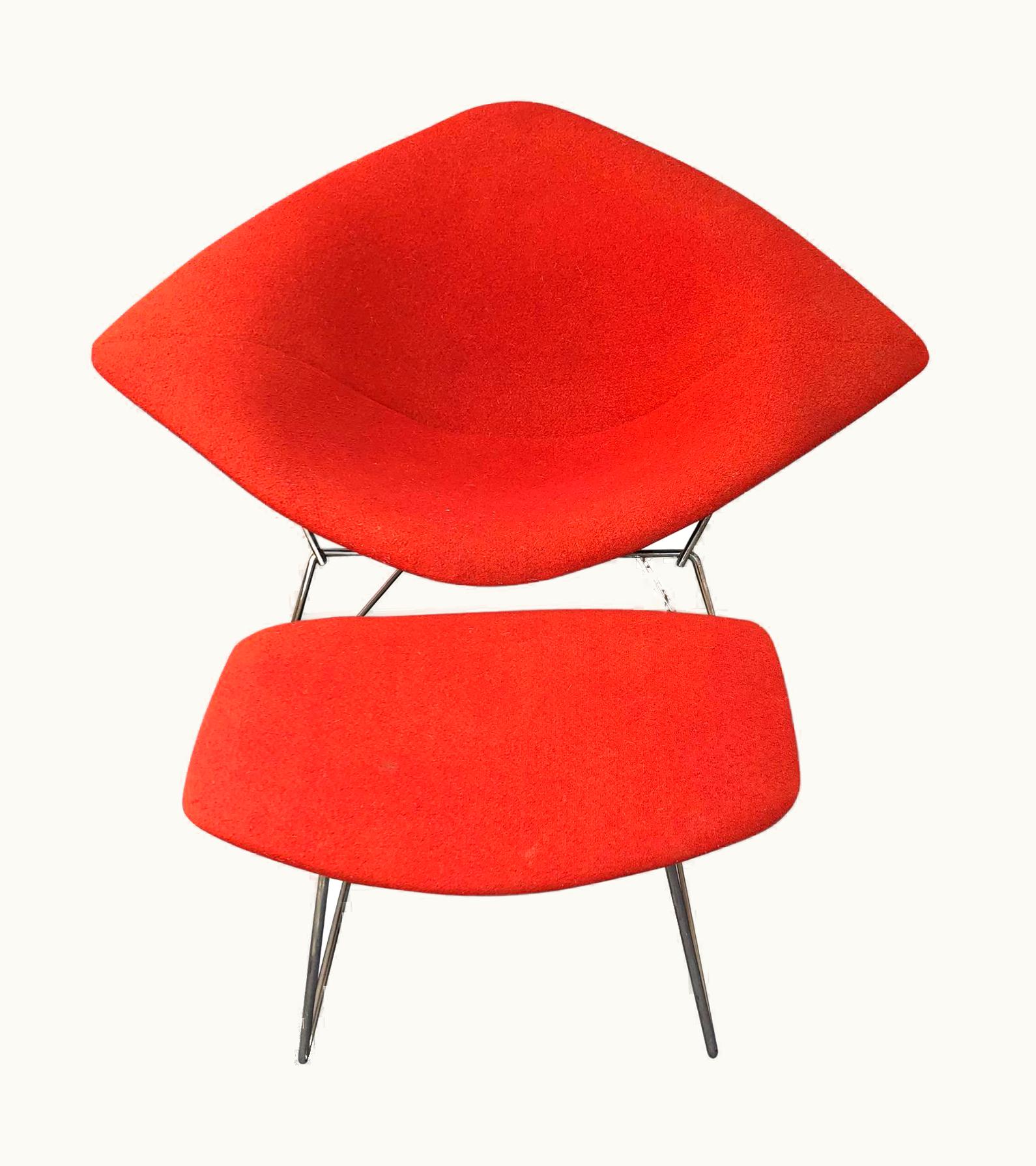 Harry Bertoia Harry Bertoia Diamond Chair And Ottoman For Knoll, Circa 1950's