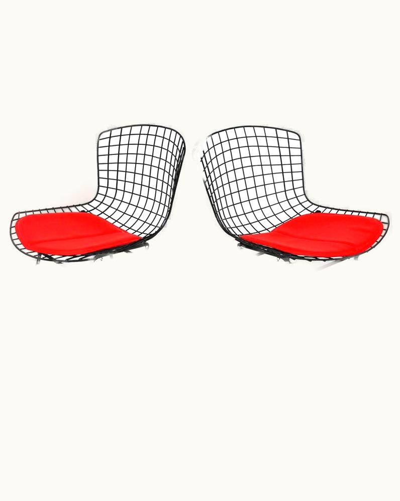 Harry Bertoia Harry Bertoia Pair Of Vintage Midcentury Black Knoll Bertoia Side Chairs