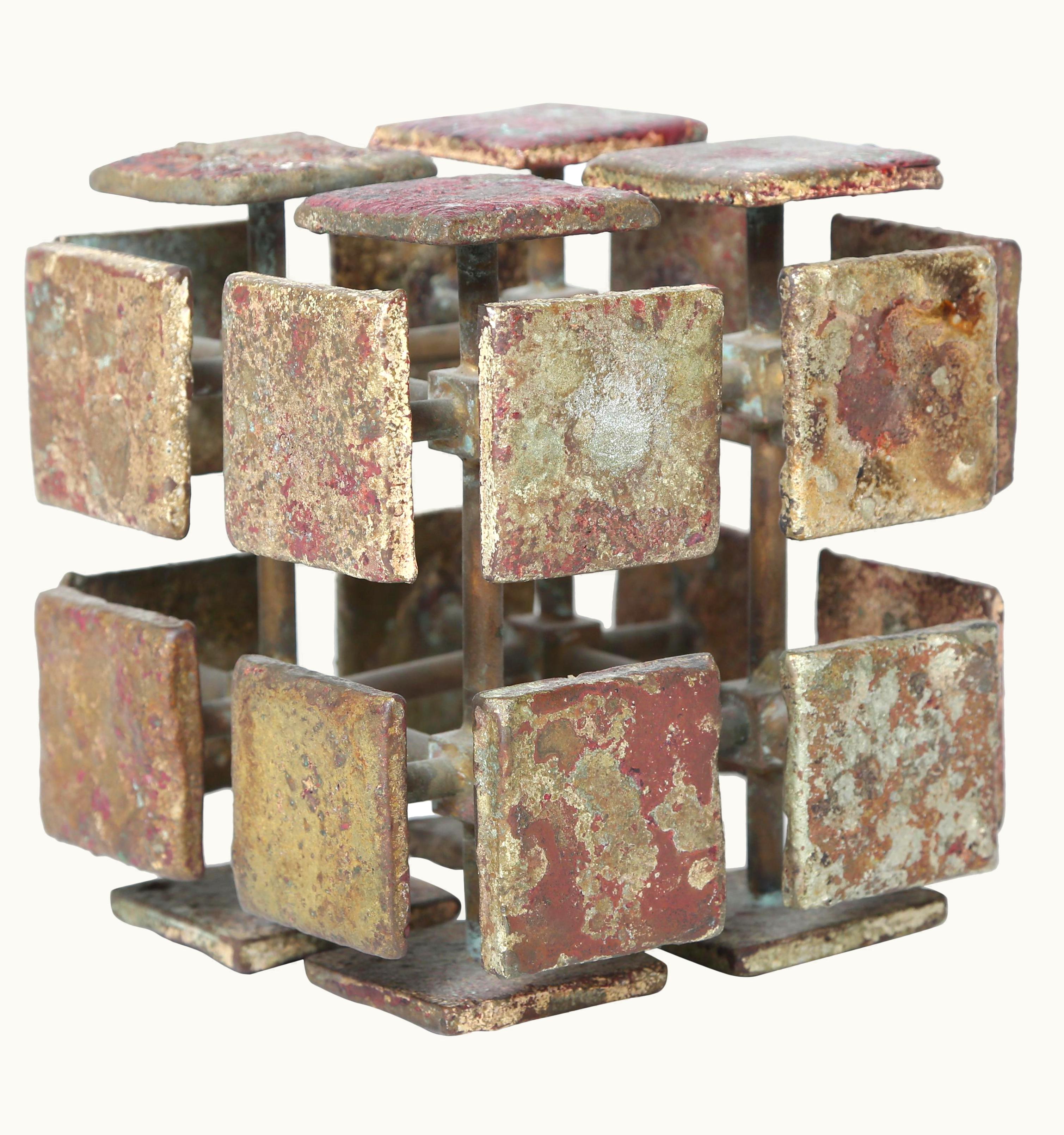 Harry Bertoia Harry Bertoia Bronze Multi-Plane Cube Sculpture