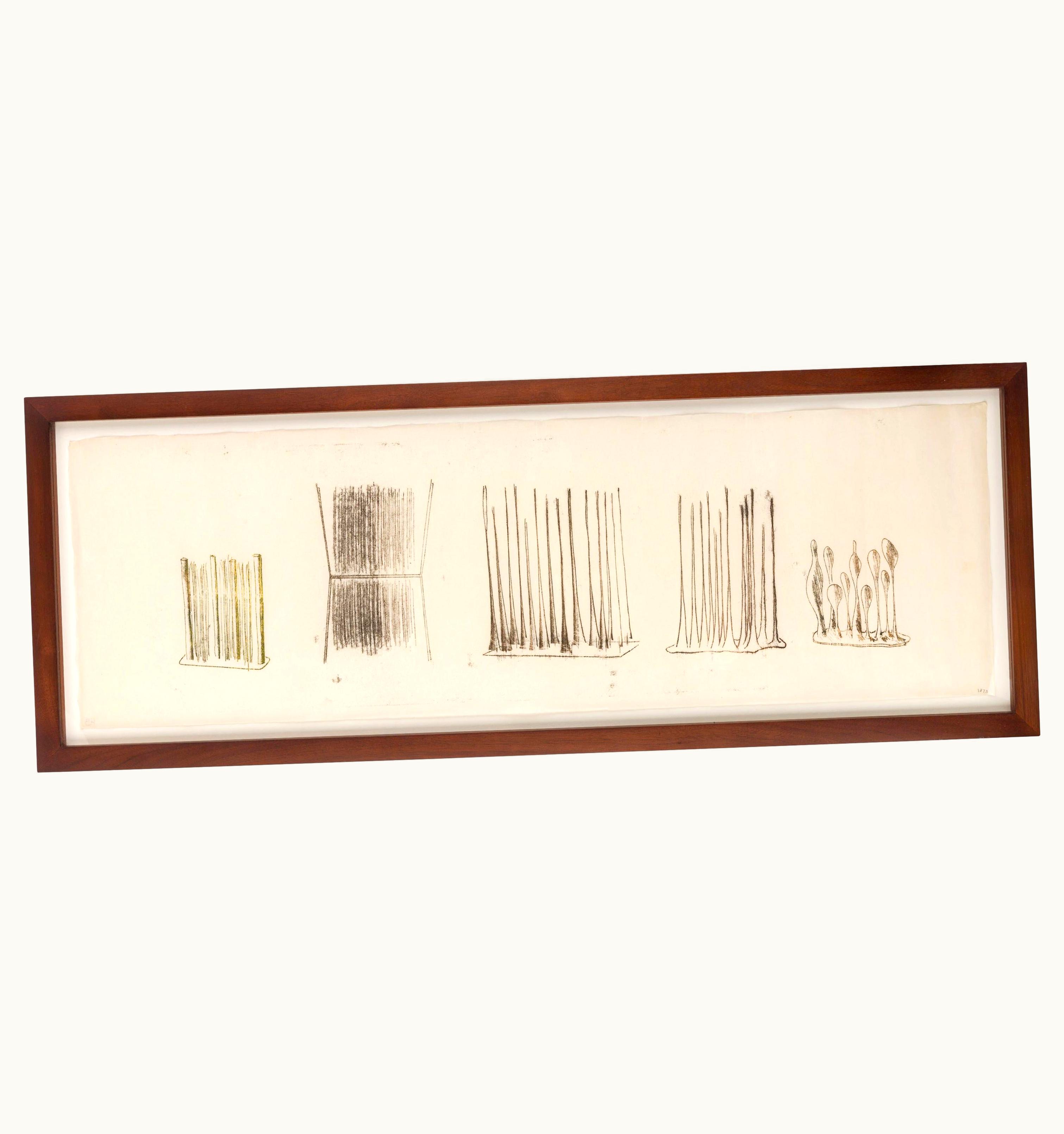 Harry Bertoia Harry Bertoia Framed Monoprint On Rice Paper, USA, 1960s UZ0192591