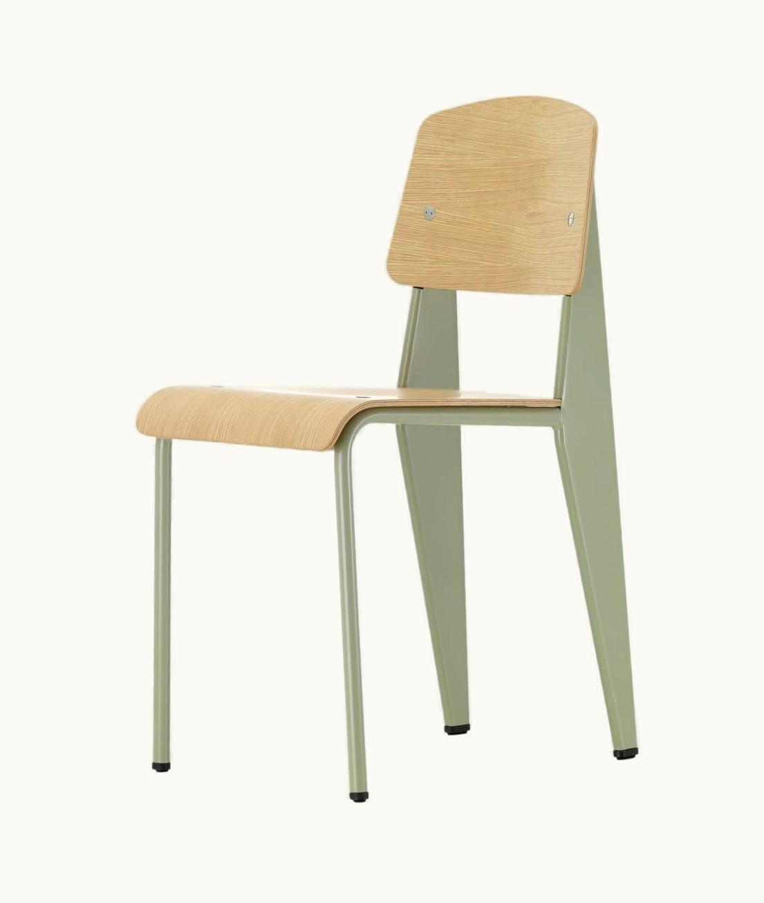 Jean Prouvé Jean Prouvé Standard Chair In Natural Oak And Gray Metal For VItra