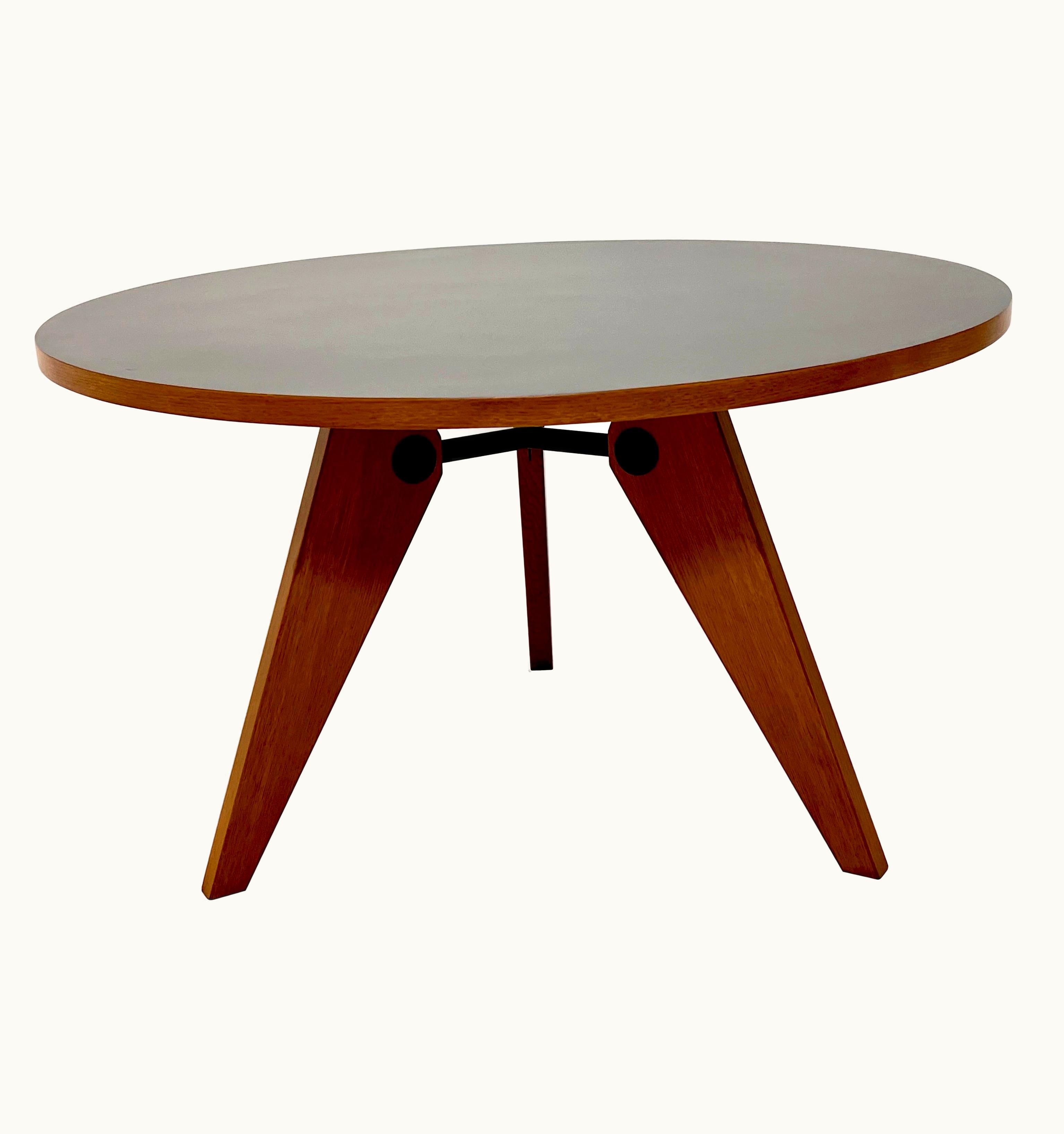 Jean Prouvé Jean Prouvé Jean Prouve Gueridon Dining Table In Oak With Matte Black Top For VItra, 2002