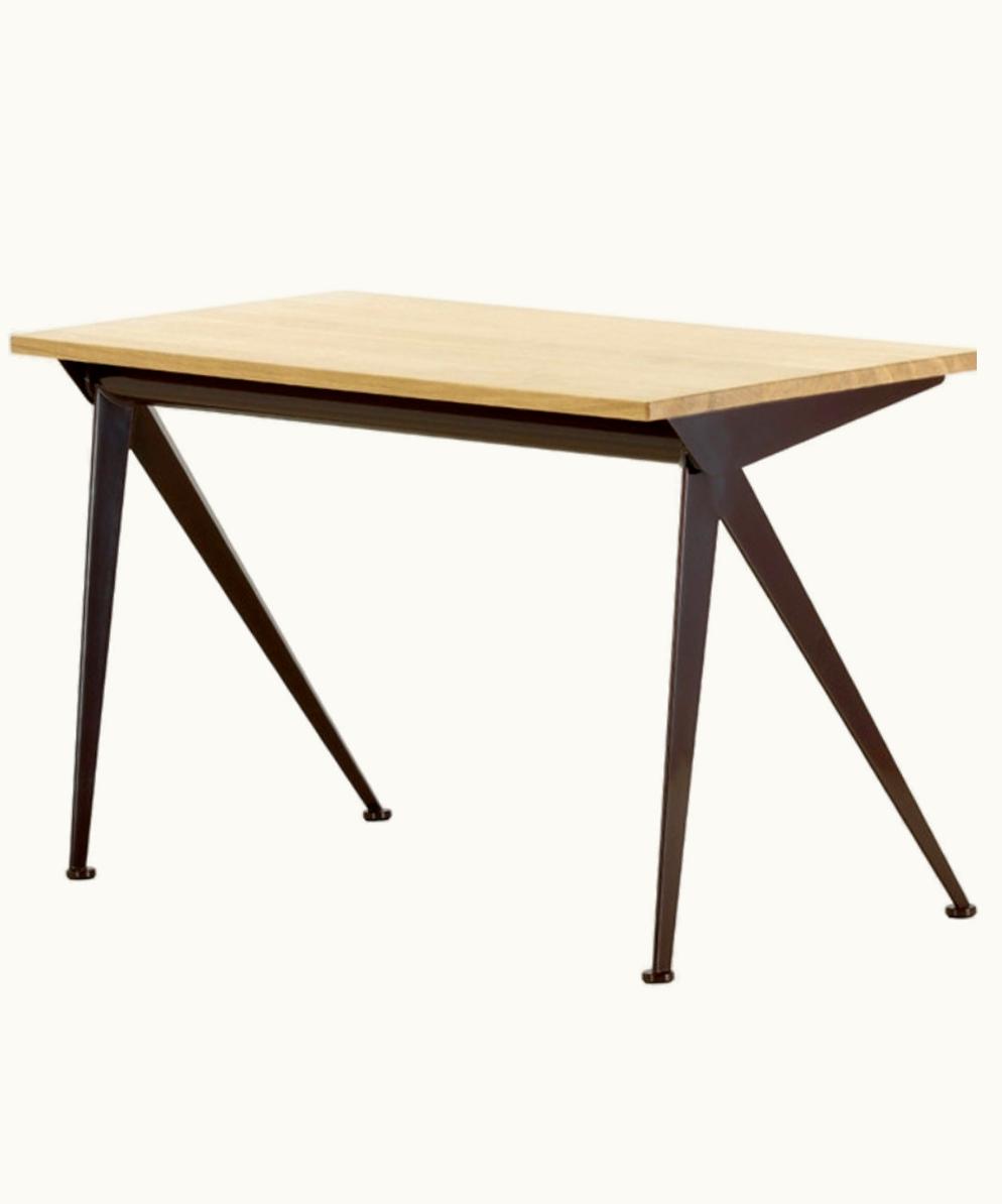 Jean Prouvé Jean Prouvé Compas Direction Desk In Natural Oak And Black Metal For VItra