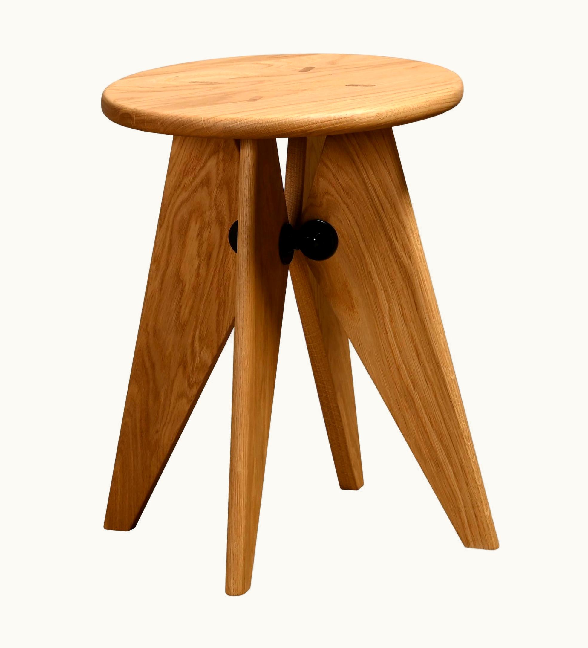 Jean Prouvé Jean Prouvé Tabouret Solvay Stool In Solid Natural Oak By VItra