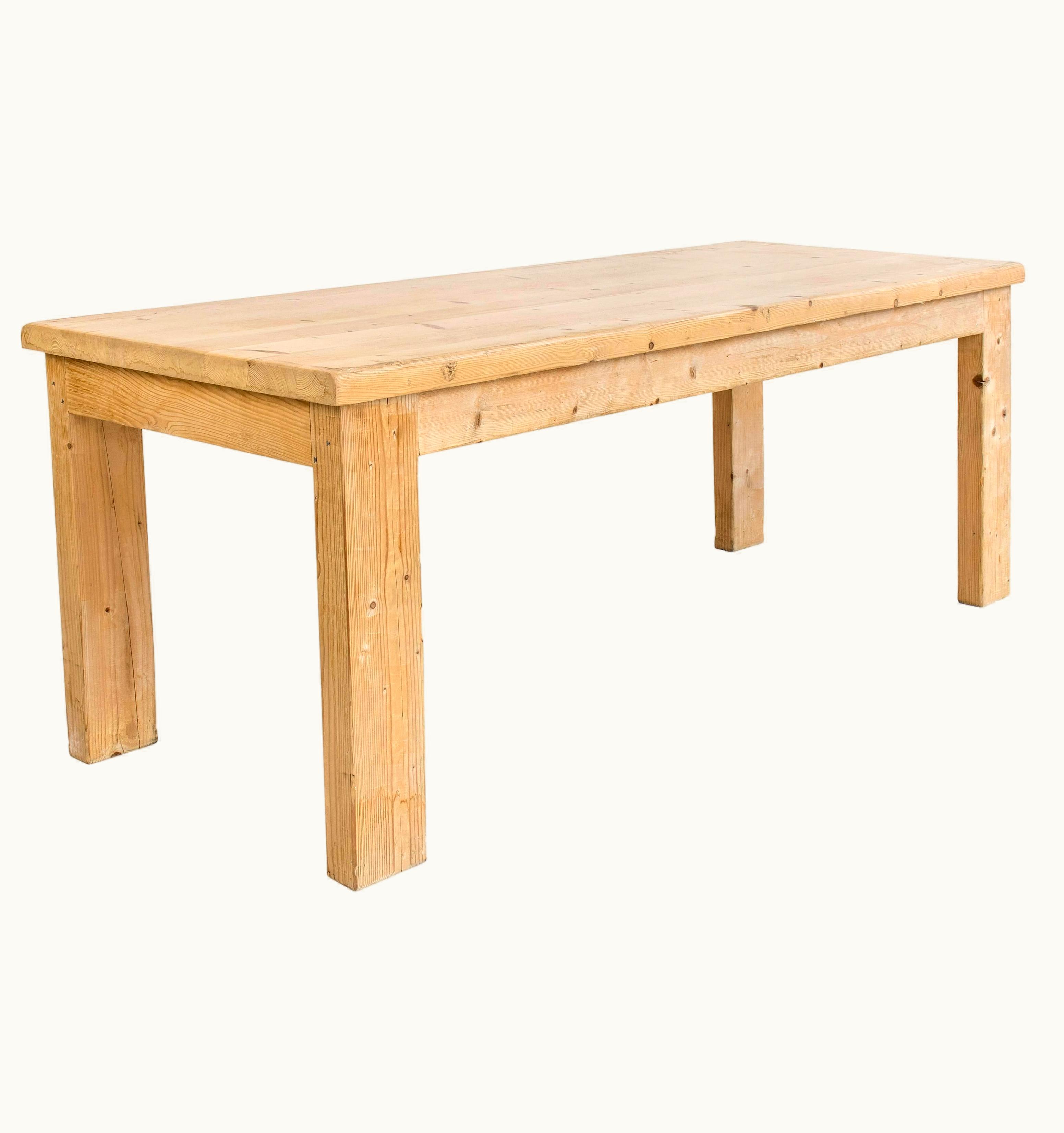 Guy Rey-Millet;Jean Prouvé Guy Rey-Millet;Jean Prouvé Pine Dining Table By Guy Rey-Millet & Jean Prouvé, Circa 1970, France