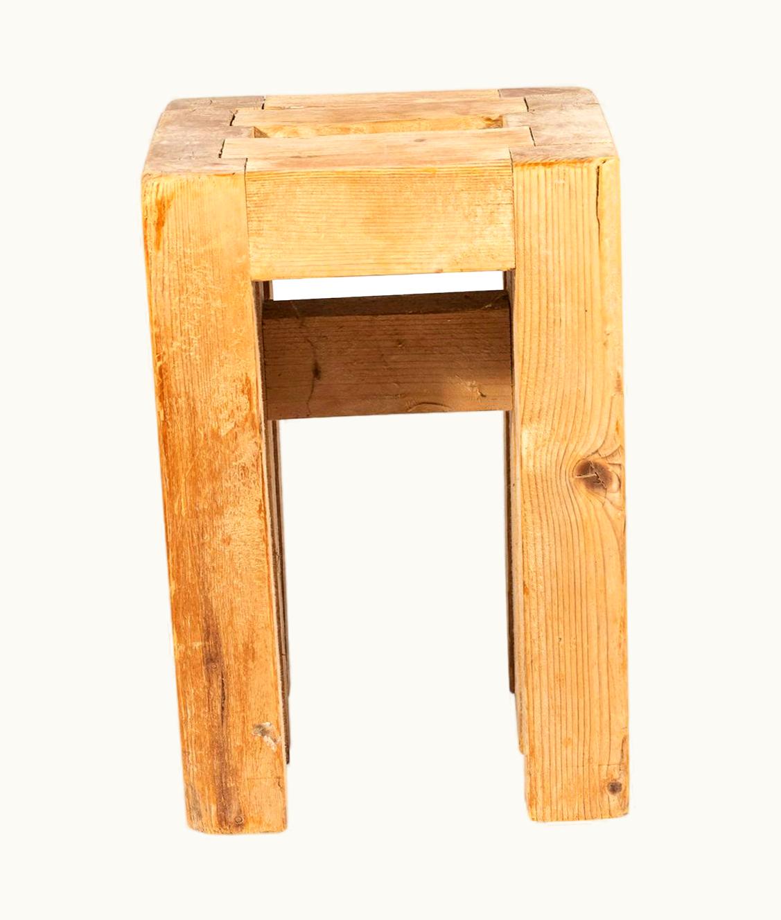 Guy Rey-Millet;Jean Prouvé Guy Rey-Millet;Jean Prouvé Jean Prouvé With Guy Rey-Millet, Stool, Wood, Refuge De La Vanoise