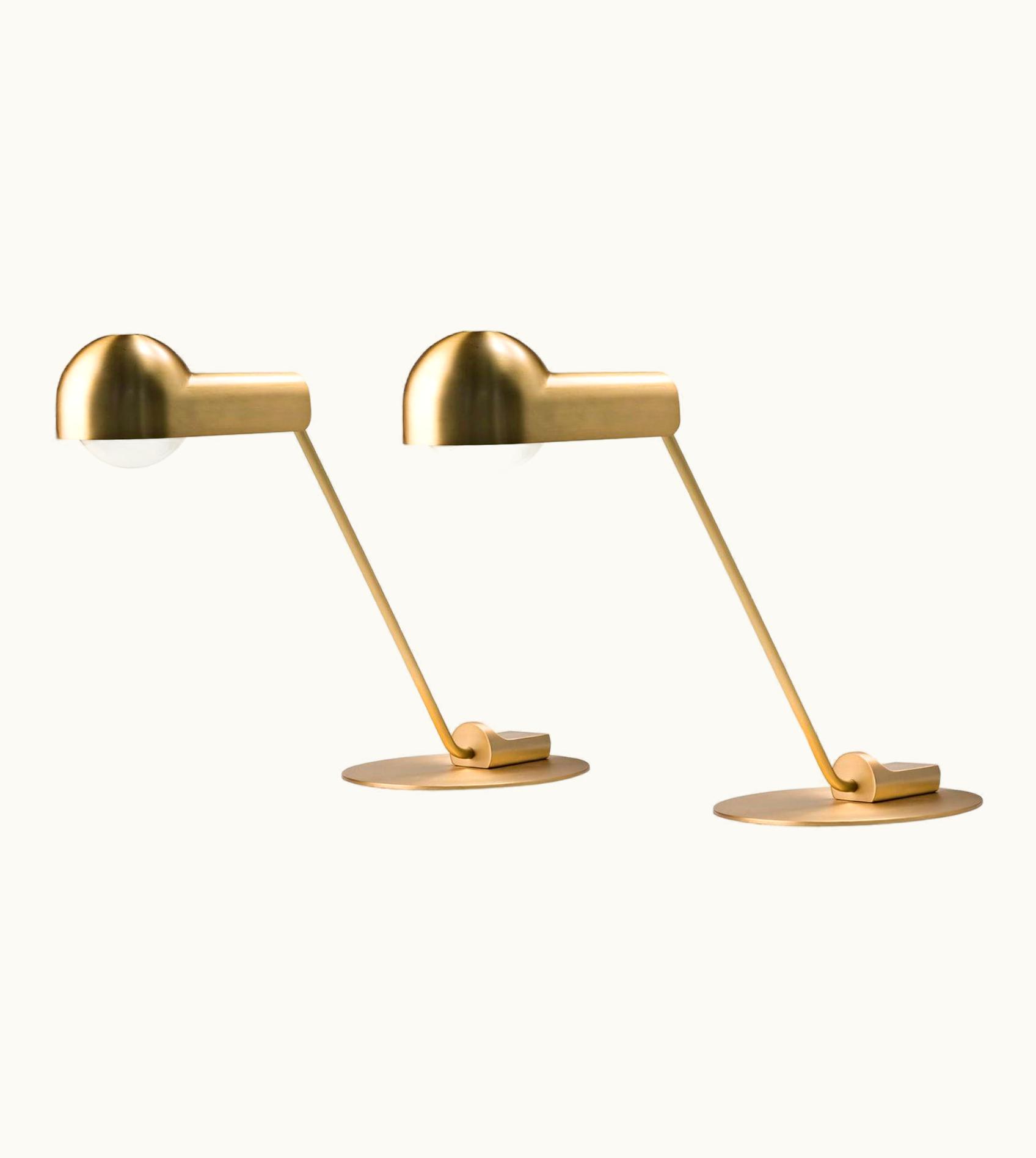 Joe Colombo Joe Colombo Set Of Two Joe Colombo 'Domo' Brass Table Lamps By Karakter