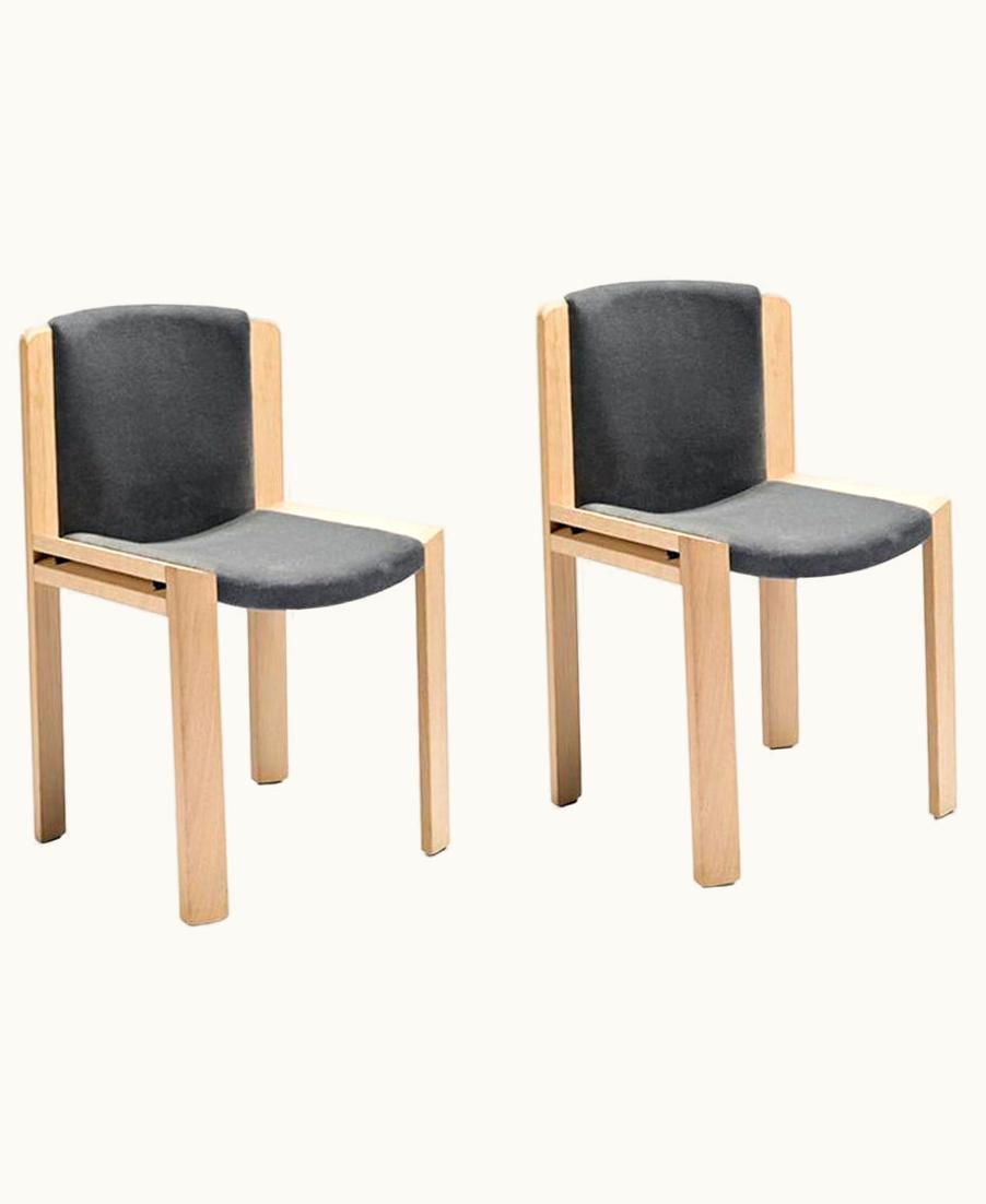 Joe Colombo Joe Colombo Set Of Two Joe Colombo 'Chair 300' Wood And Kvadrat Fabric By Karakter UZ0192804