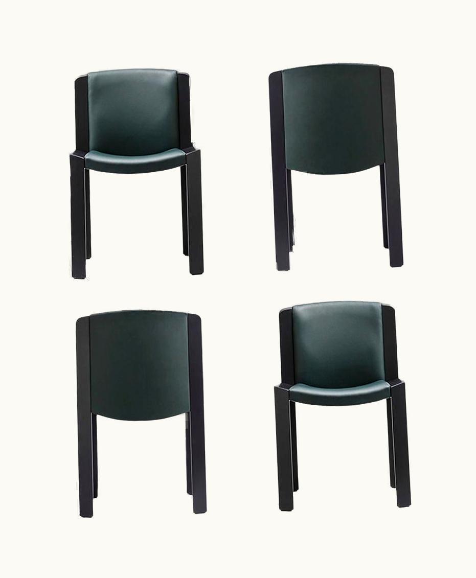 Joe Colombo Joe Colombo Set Of Four Joe Colombo 'Chair 300' Wood And Sørensen Leather By Karakter UZ0192805