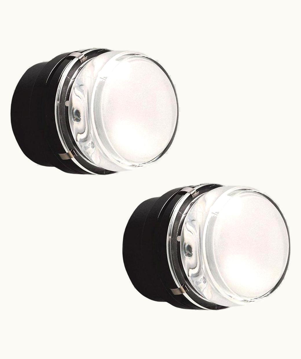 Joe Colombo Joe Colombo Pair Of Joe Colombo 'Fresnel' Outdoor Wall Lamps For Oluce In Black