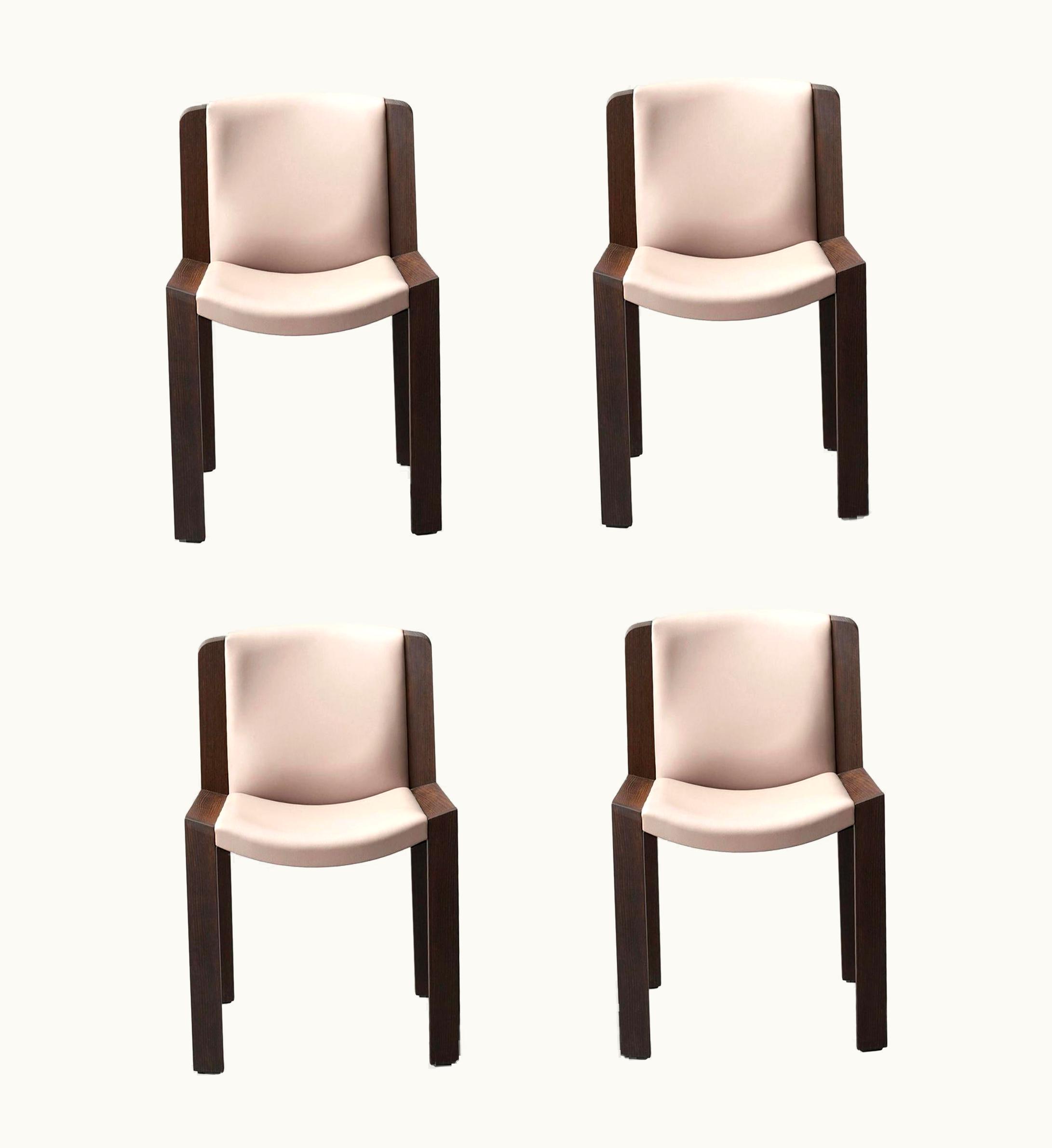 Joe Colombo Joe Colombo Set Of Four Joe Colombo 'Chair 300' Wood And Kvadrat Fabric By Karakter UZ0192807