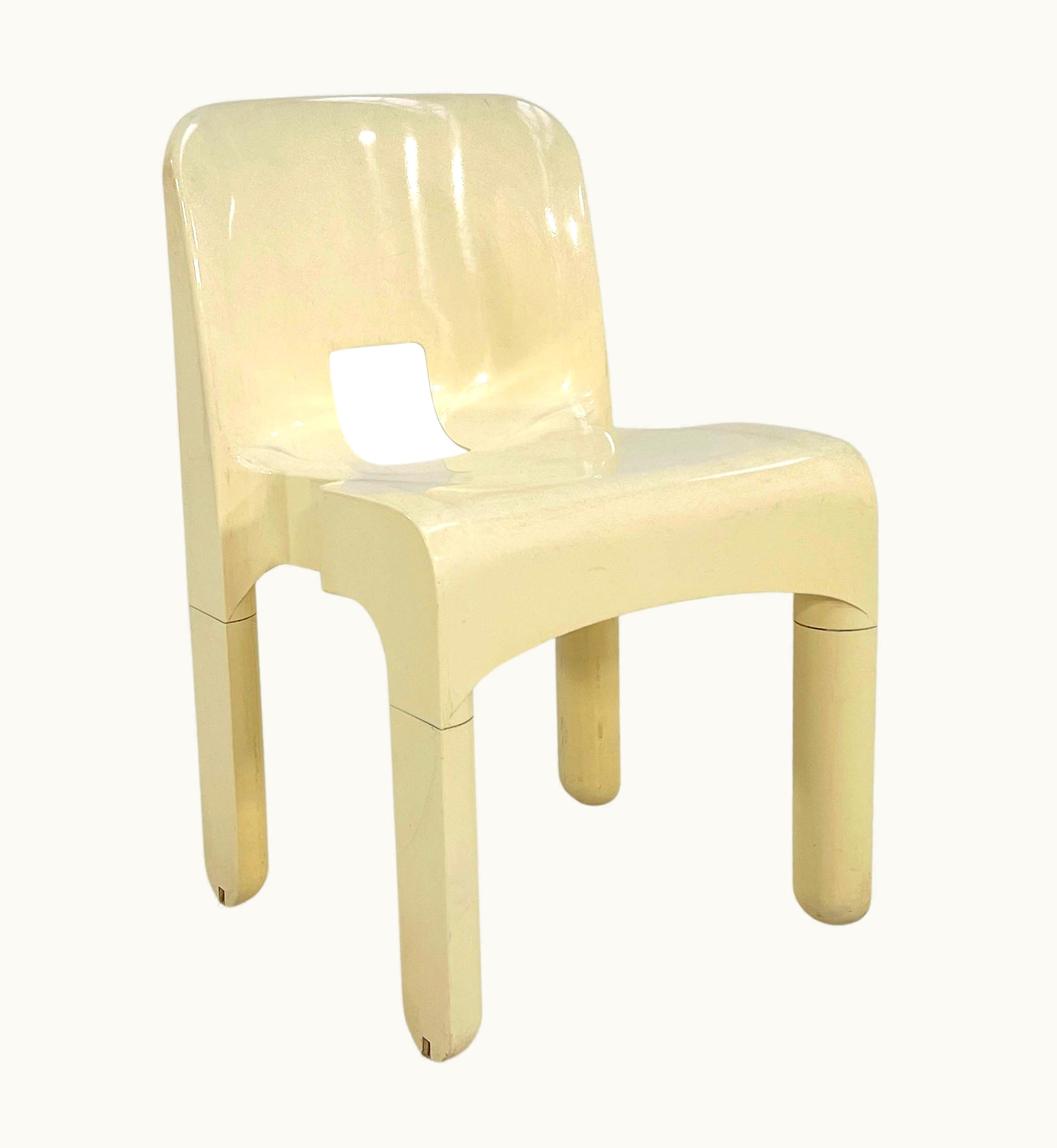 Joe Colombo Joe Colombo Cream Universale Chair By Joe Colombo For Kartell, 1970s