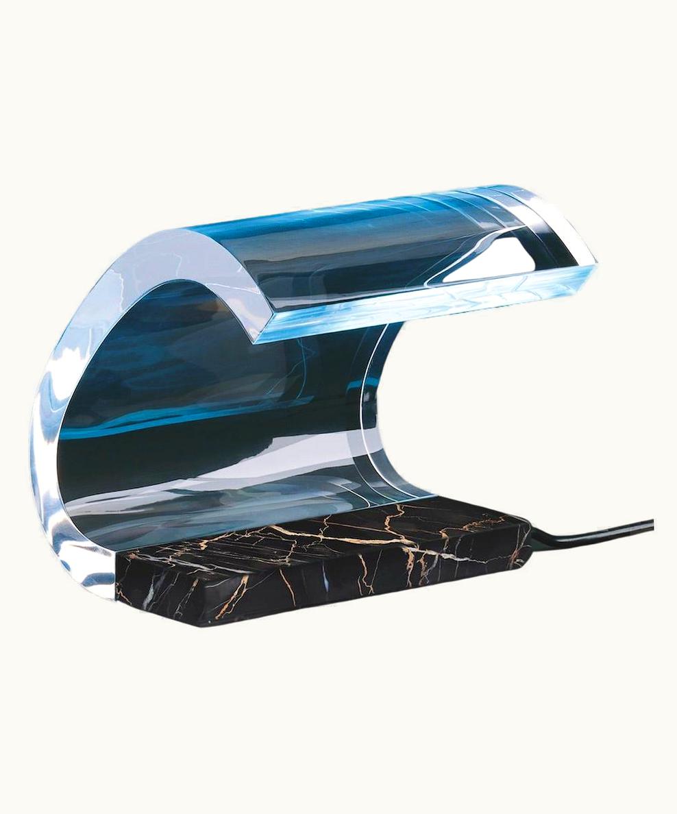 Joe Colombo Joe Colombo Acrilica Portoro Marble Table Lamp By Joe Colombo For Oluce