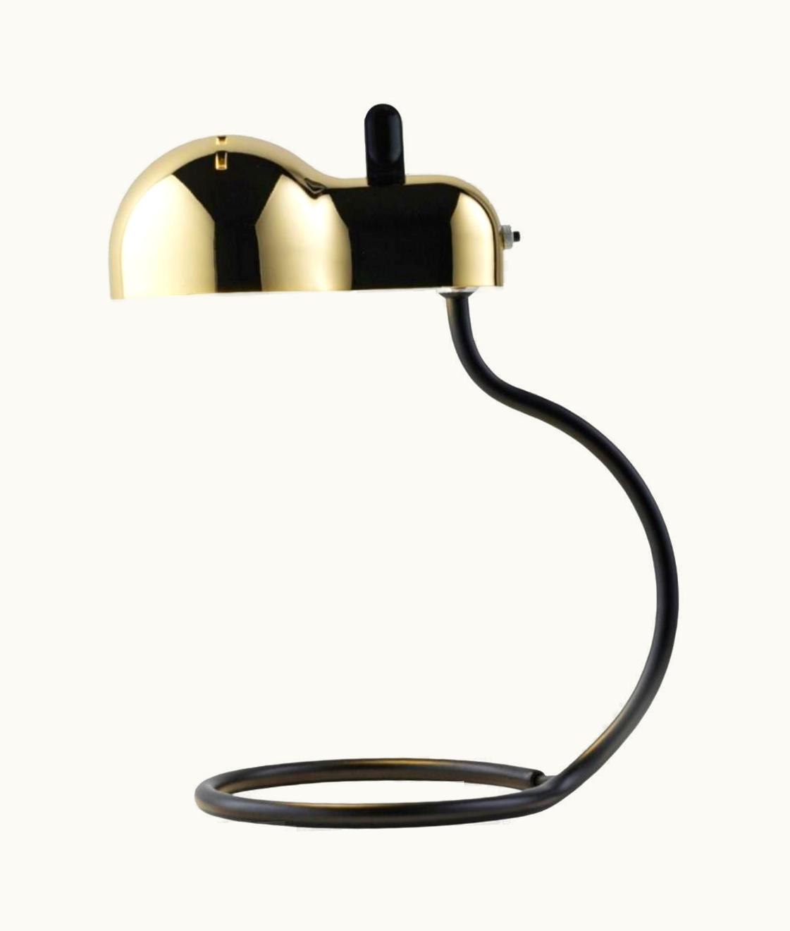 Joe Colombo Joe Colombo 'Minitopo' Table Lamp In Gold And Black For Stilnovo