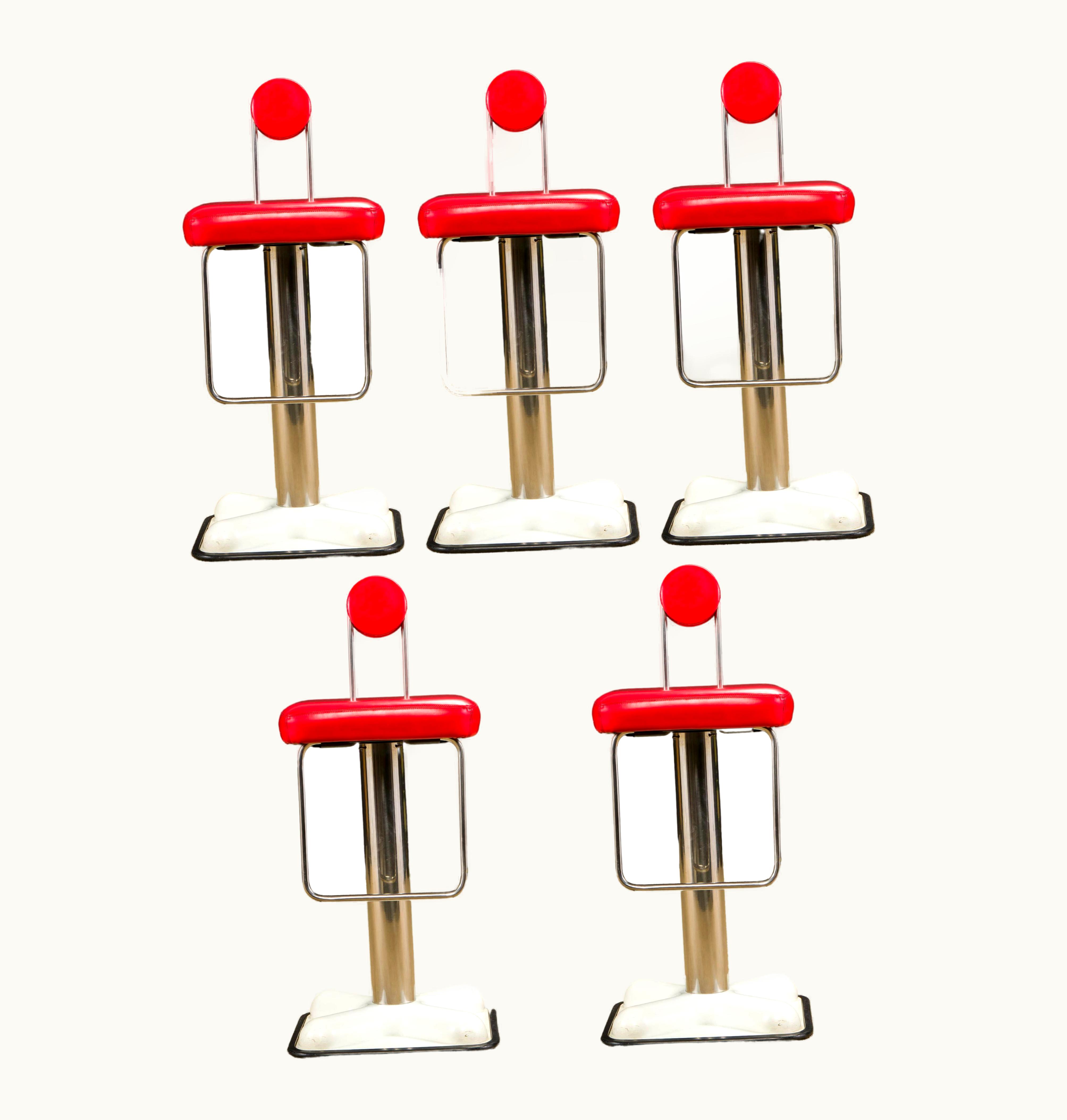 Joe Colombo Joe Colombo Original 'Birillo' Barstools Set By Joe Colombo For Zanotta, C. 1971, Signed