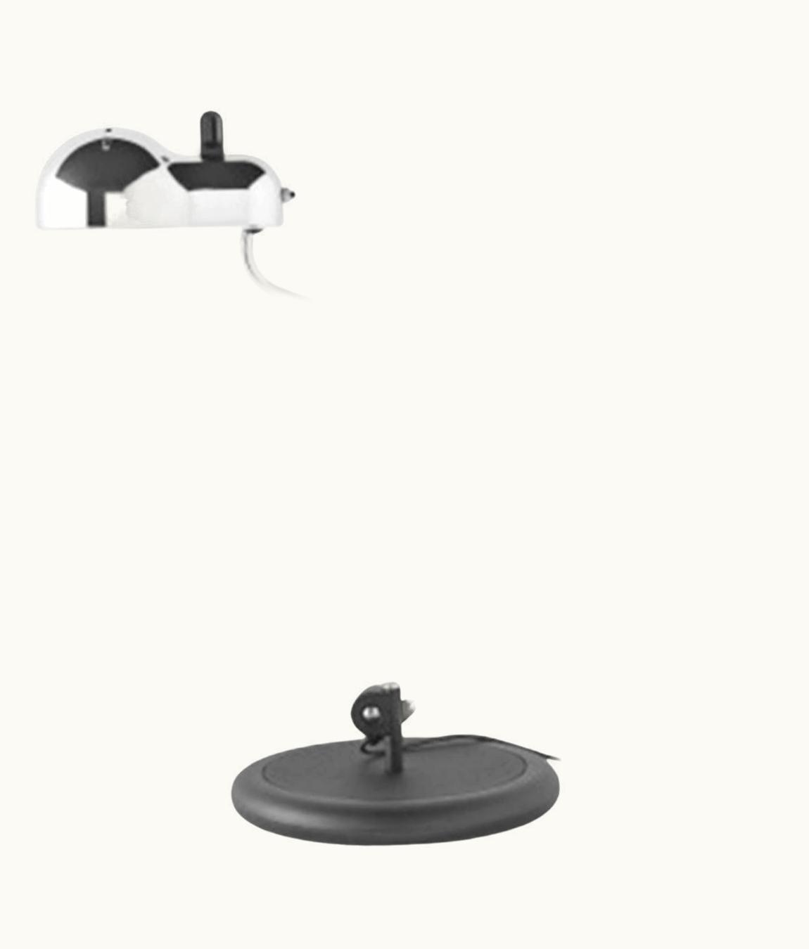 Joe Colombo Joe Colombo 'Topo' Table Lamp In Chrome And Black With Base For Stilnovo